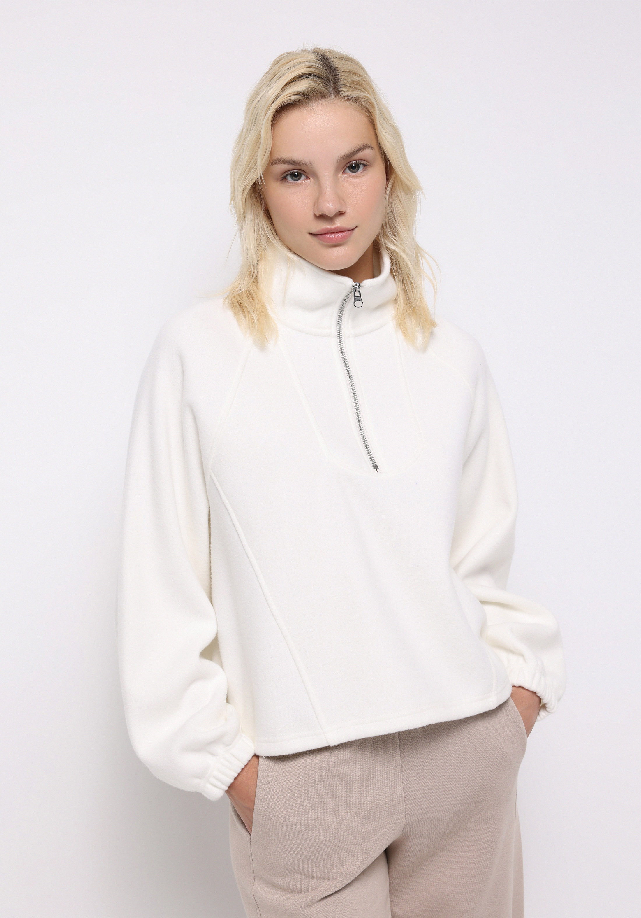 Afișați detalii pentru Hanorac / Bluza De Dama Ecru Relax Fit  Cl1076699