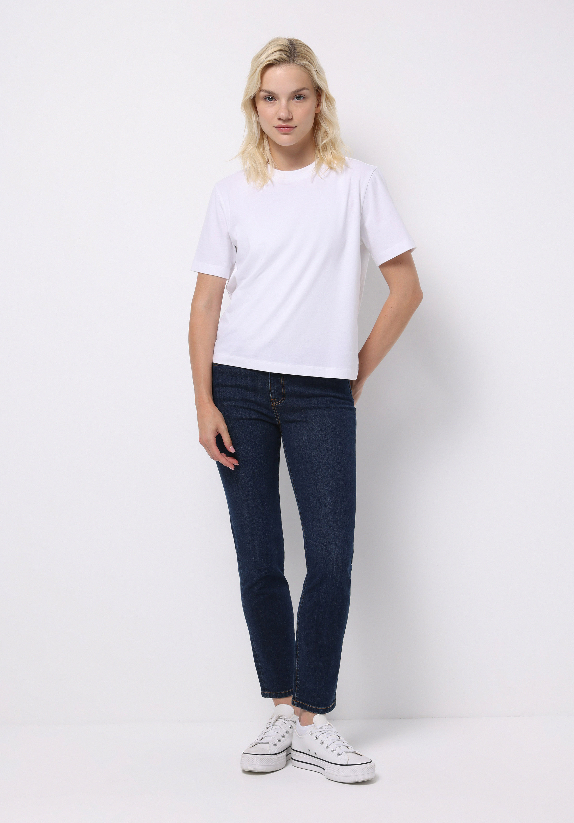 Afișați detalii pentru Pantaloni De Dama Albastru Marin Slim Fit 703 Carla Cl1076748