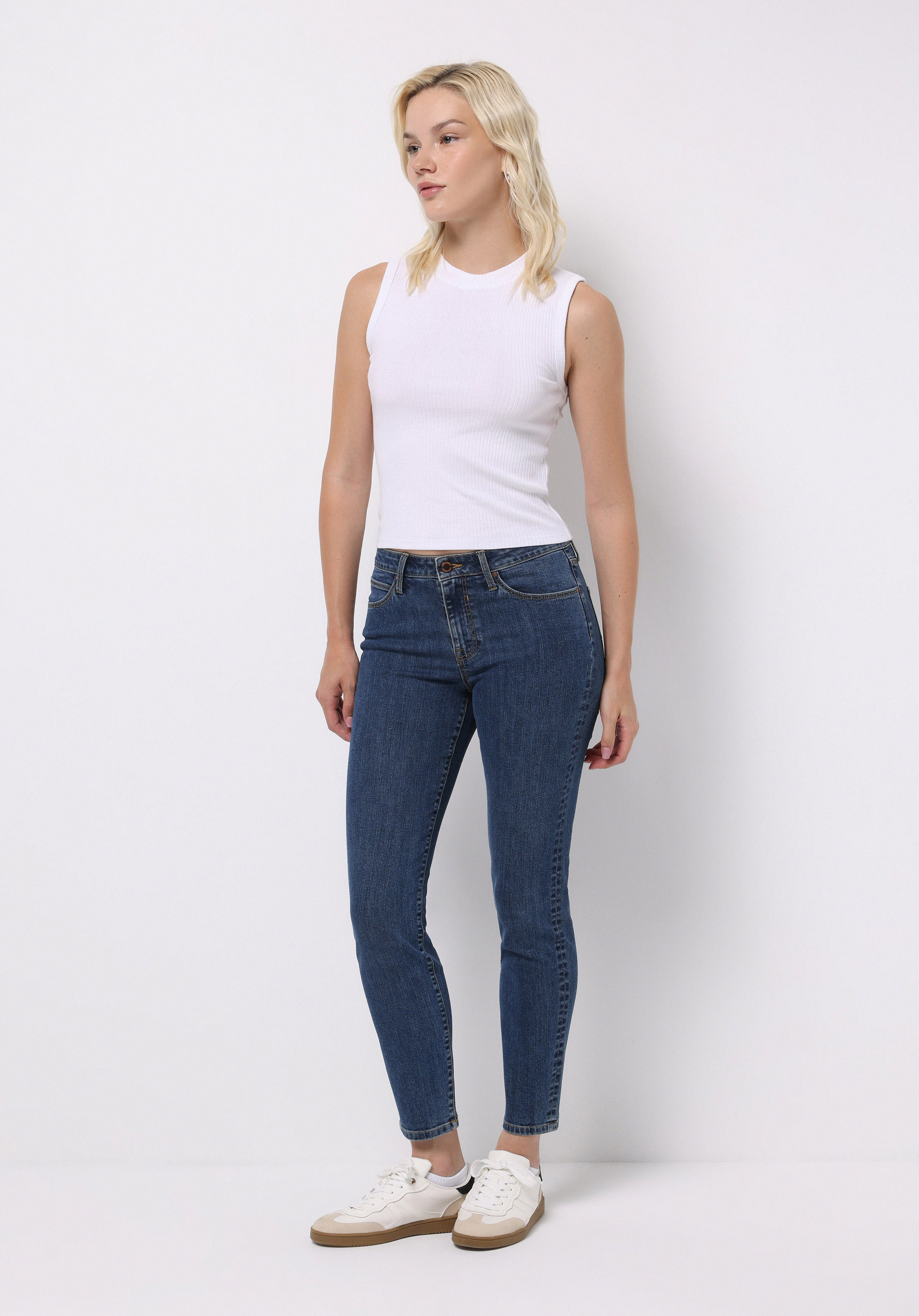 Afișați detalii pentru Pantaloni De Dama Albastru Slim Fit 703 Carla Cl1076749