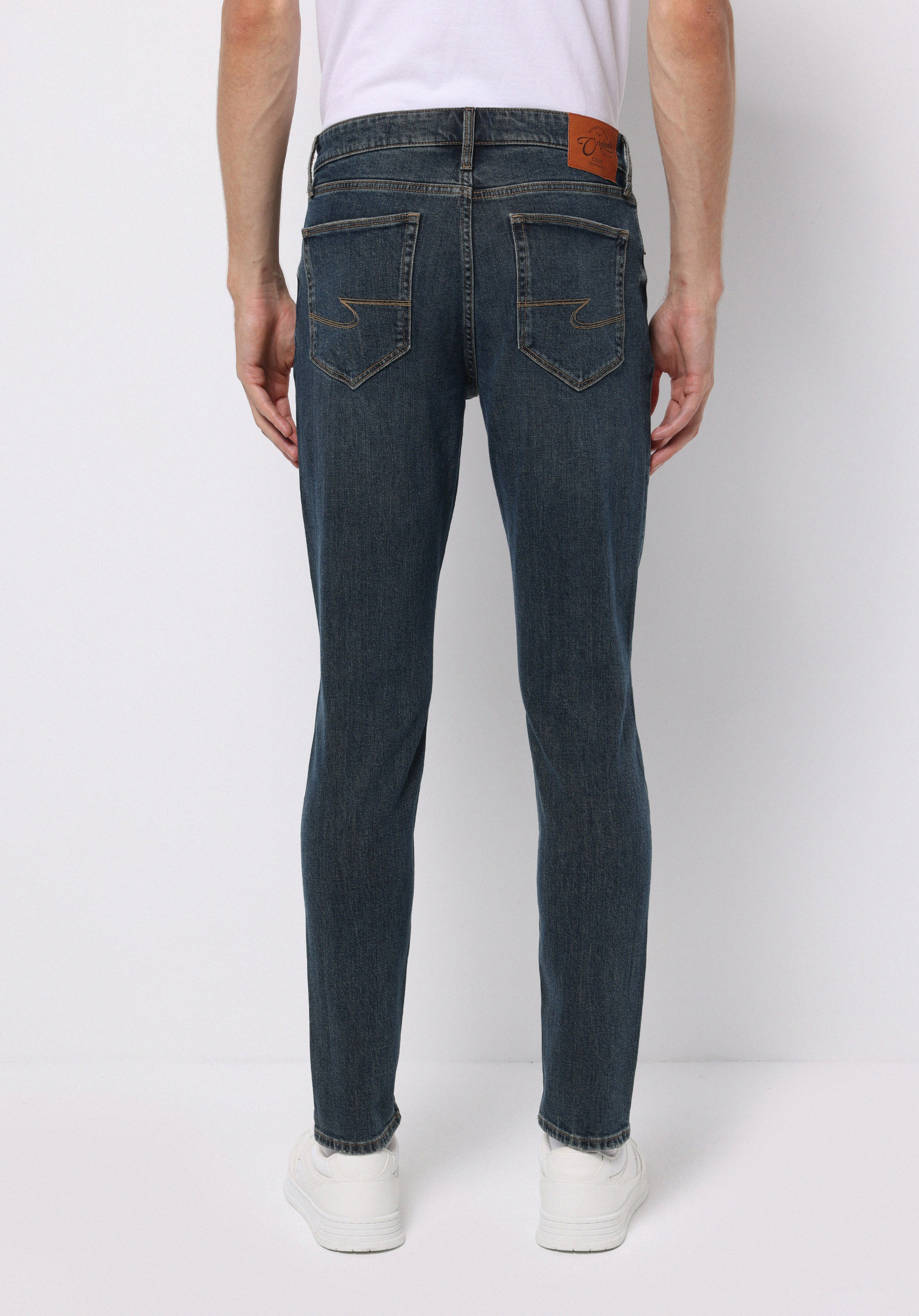 Afișați detalii pentru Pantaloni De Barbati Albastru Inchis Slim Fit 041 Danny Cl1076539