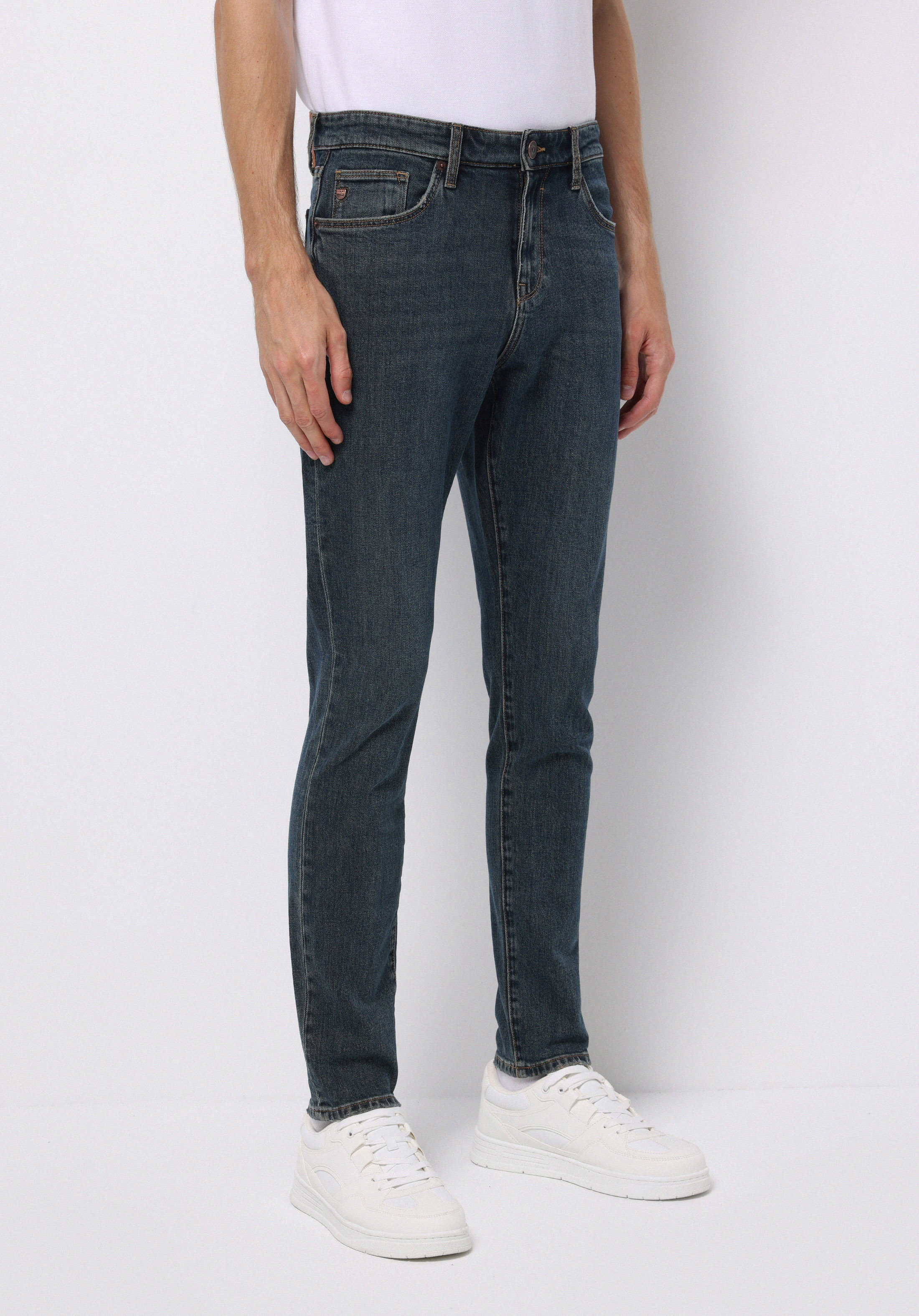 Afișați detalii pentru Pantaloni De Barbati Albastru Inchis Slim Fit 041 Danny Cl1076539