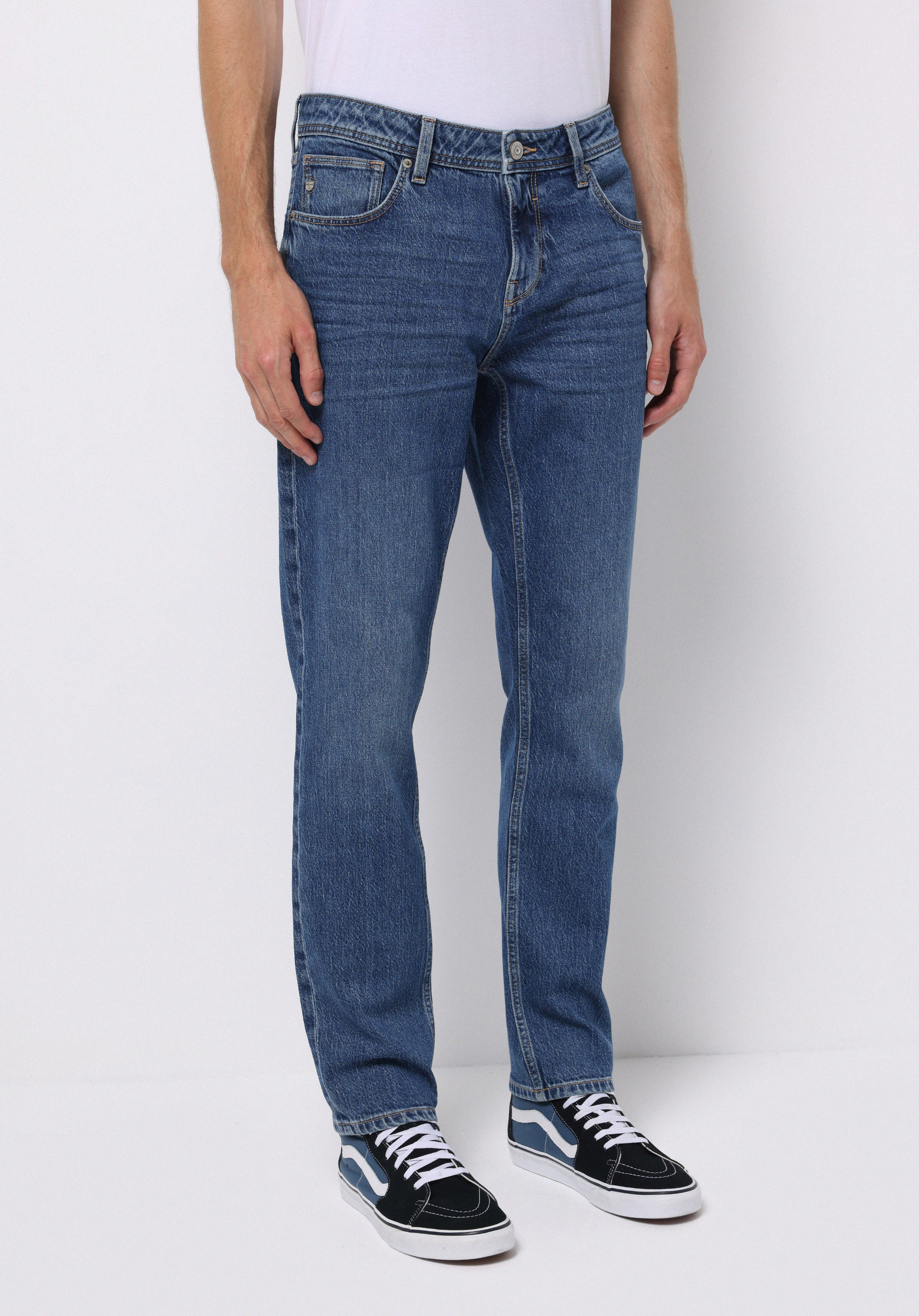Afișați detalii pentru Pantaloni De Barbati Albastru Straight Fit 044 Karl Cl1076555