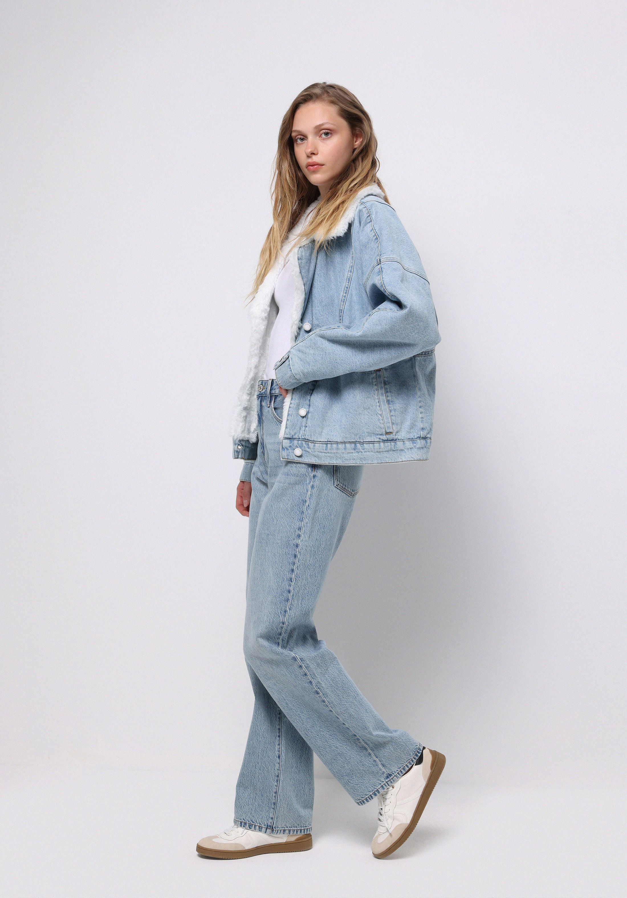 Afișați detalii pentru Pantaloni De Dama Albastru Straight Fit  Cl1076567