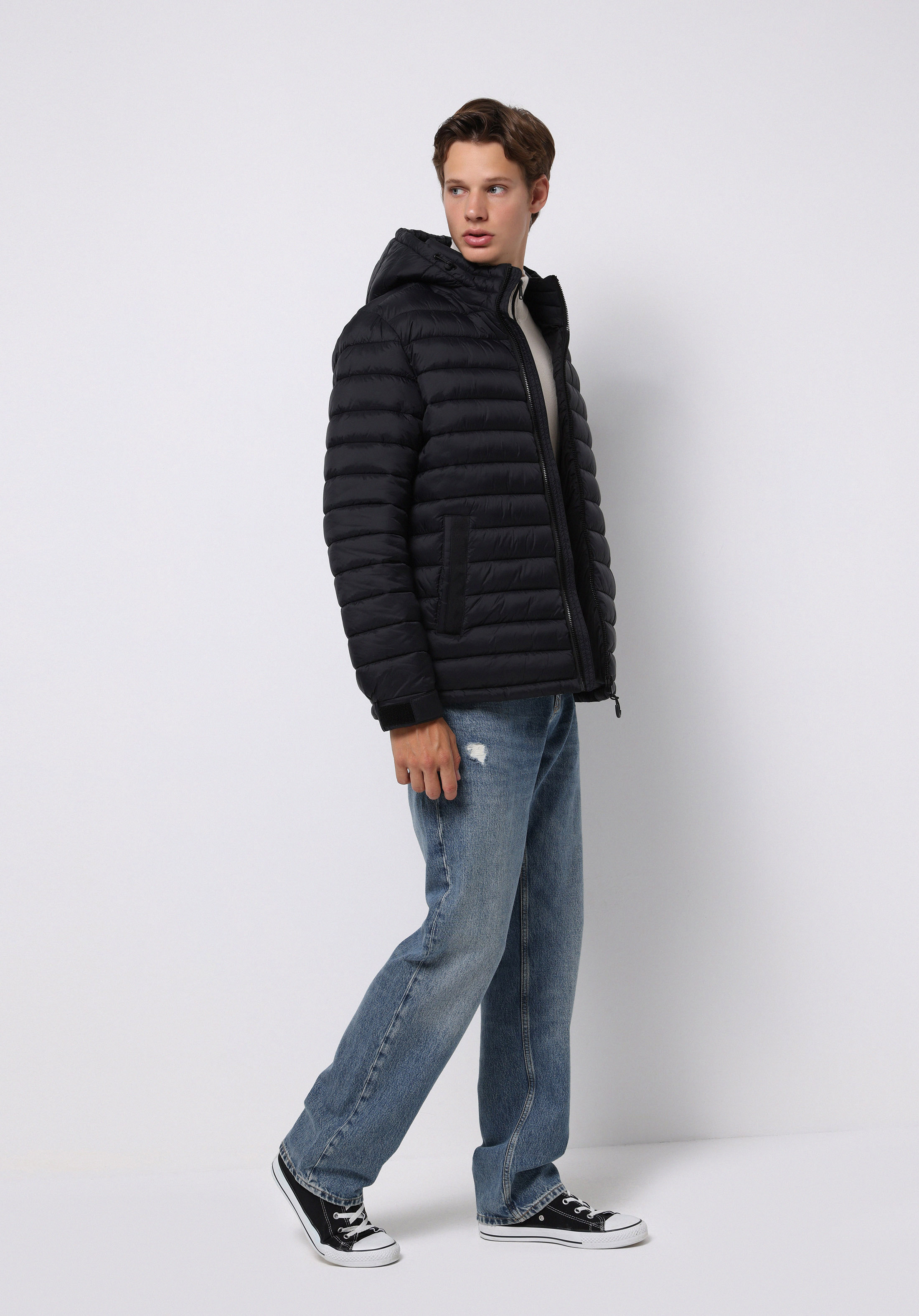 Afișați detalii pentru Jacheta De Barbati Negru Slim Fit  Cl1076511
