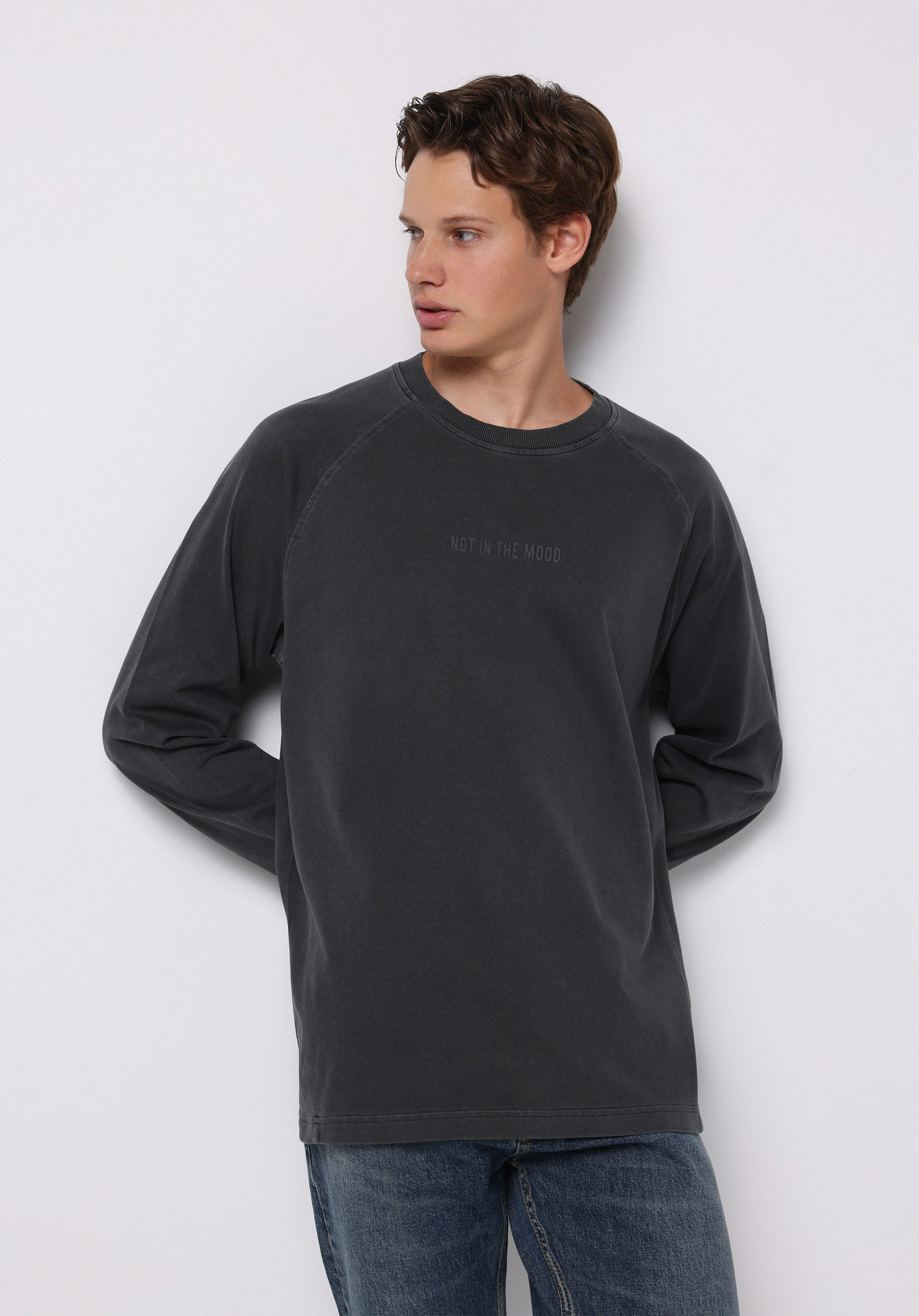 Afișați detalii pentru Tricou Cu Maneca Lunga De Barbati Antracit Comfort Fit  Cl1076339