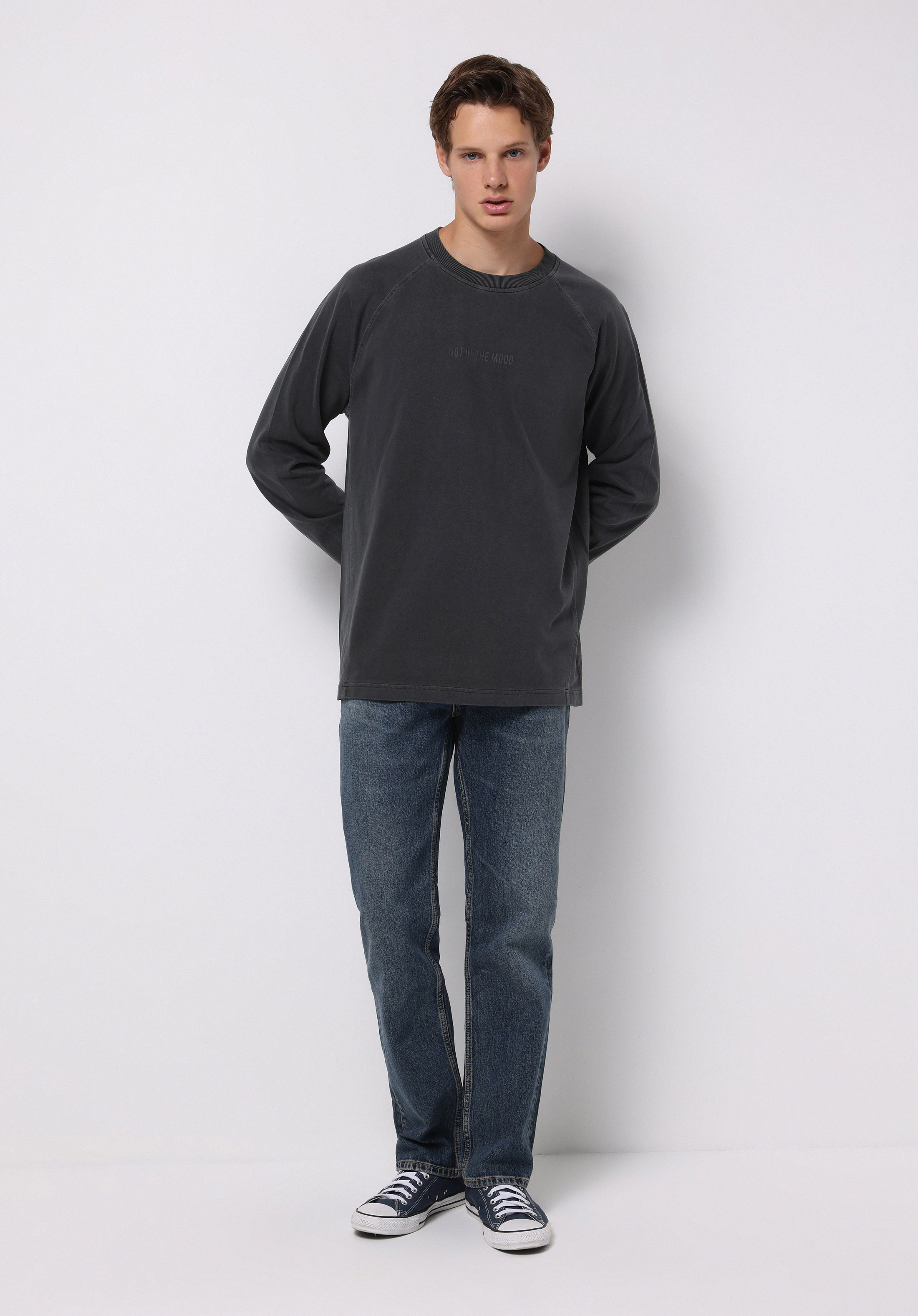 Afișați detalii pentru Tricou Cu Maneca Lunga De Barbati Antracit Comfort Fit  Cl1076339