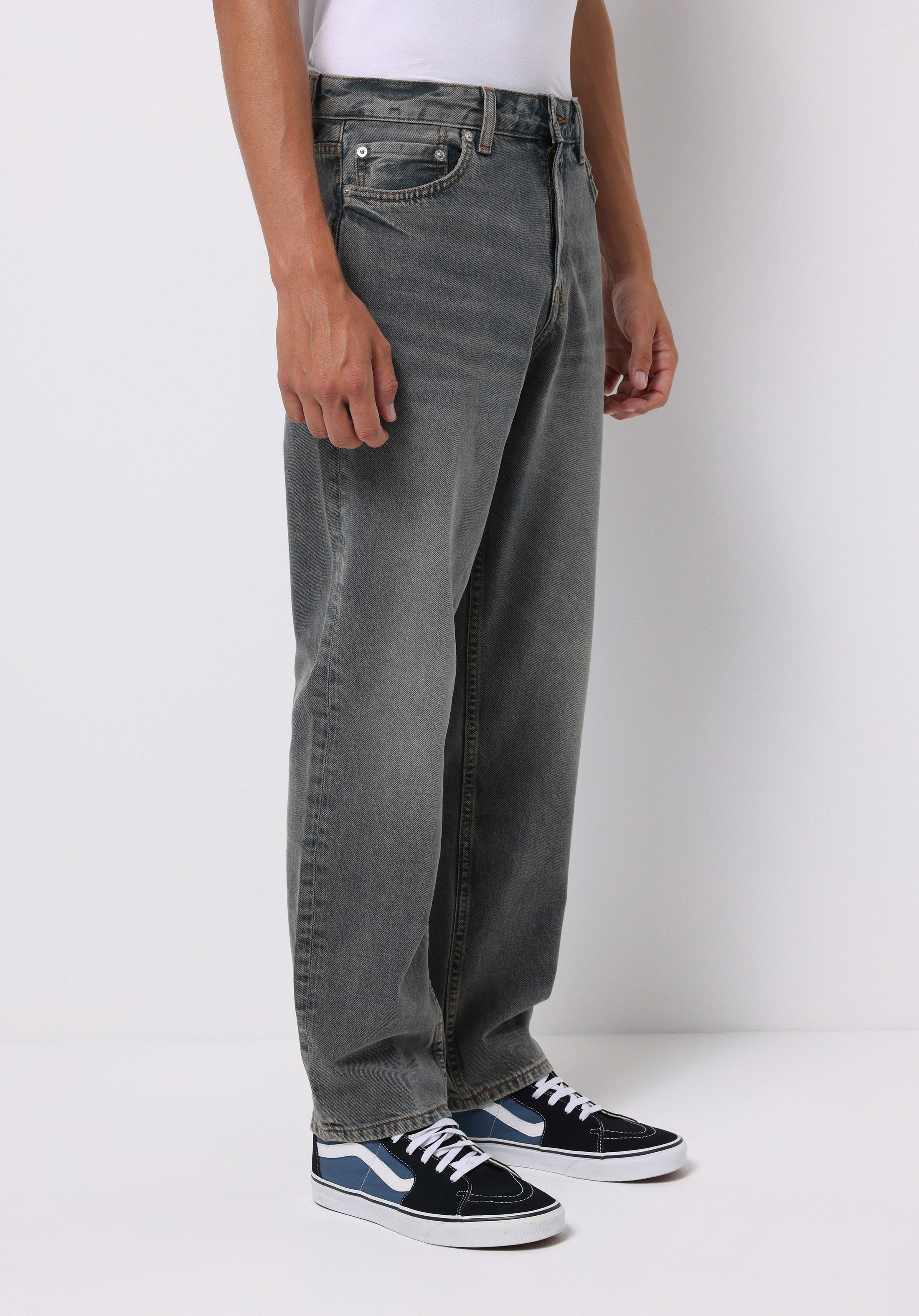 Afișați detalii pentru Pantaloni De Barbati Albastru Loose Straight Fit  Cl1076796
