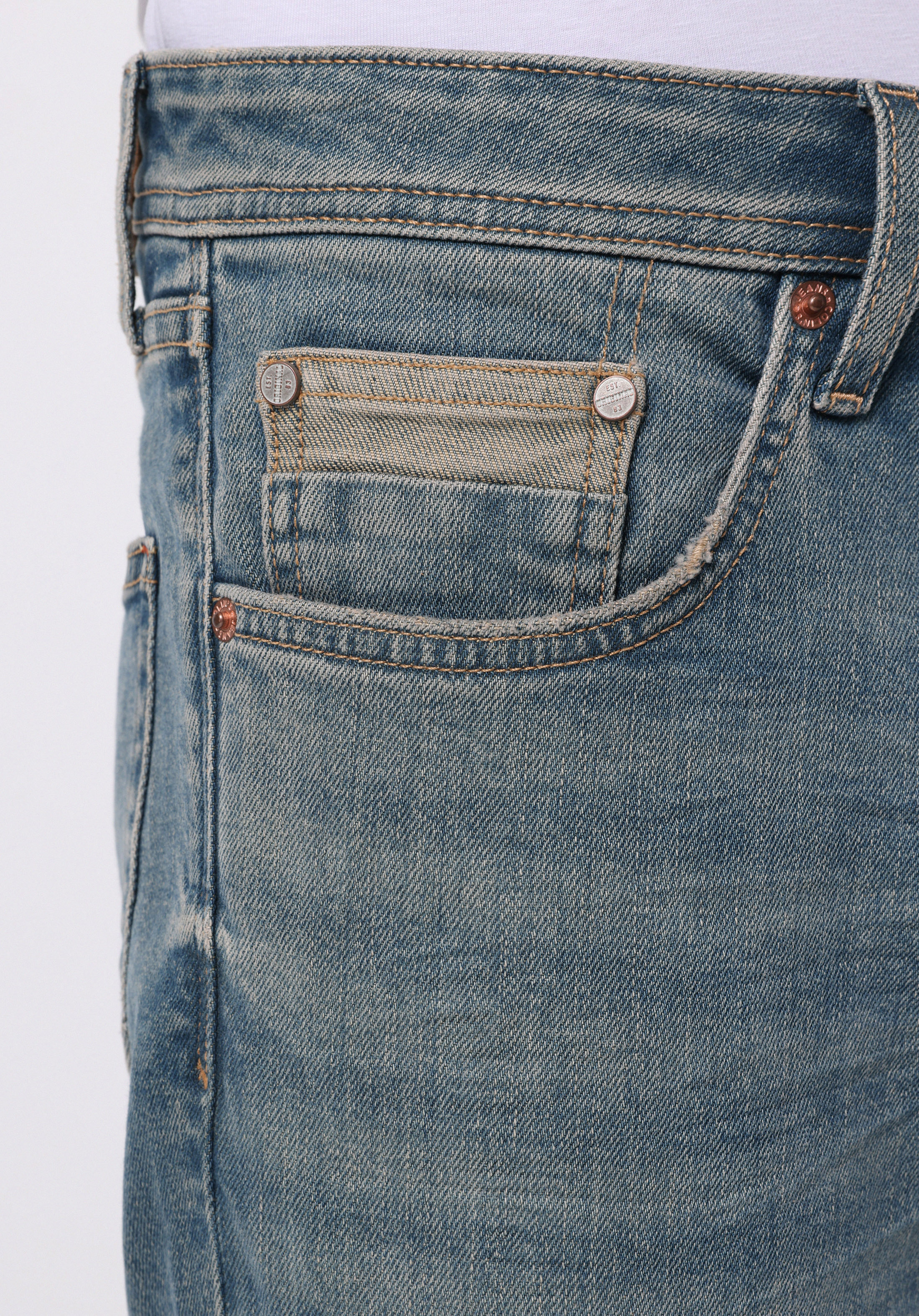 Afișați detalii pentru Pantaloni De Barbati Albastru Straight Fit 044 Karl Cl1076823
