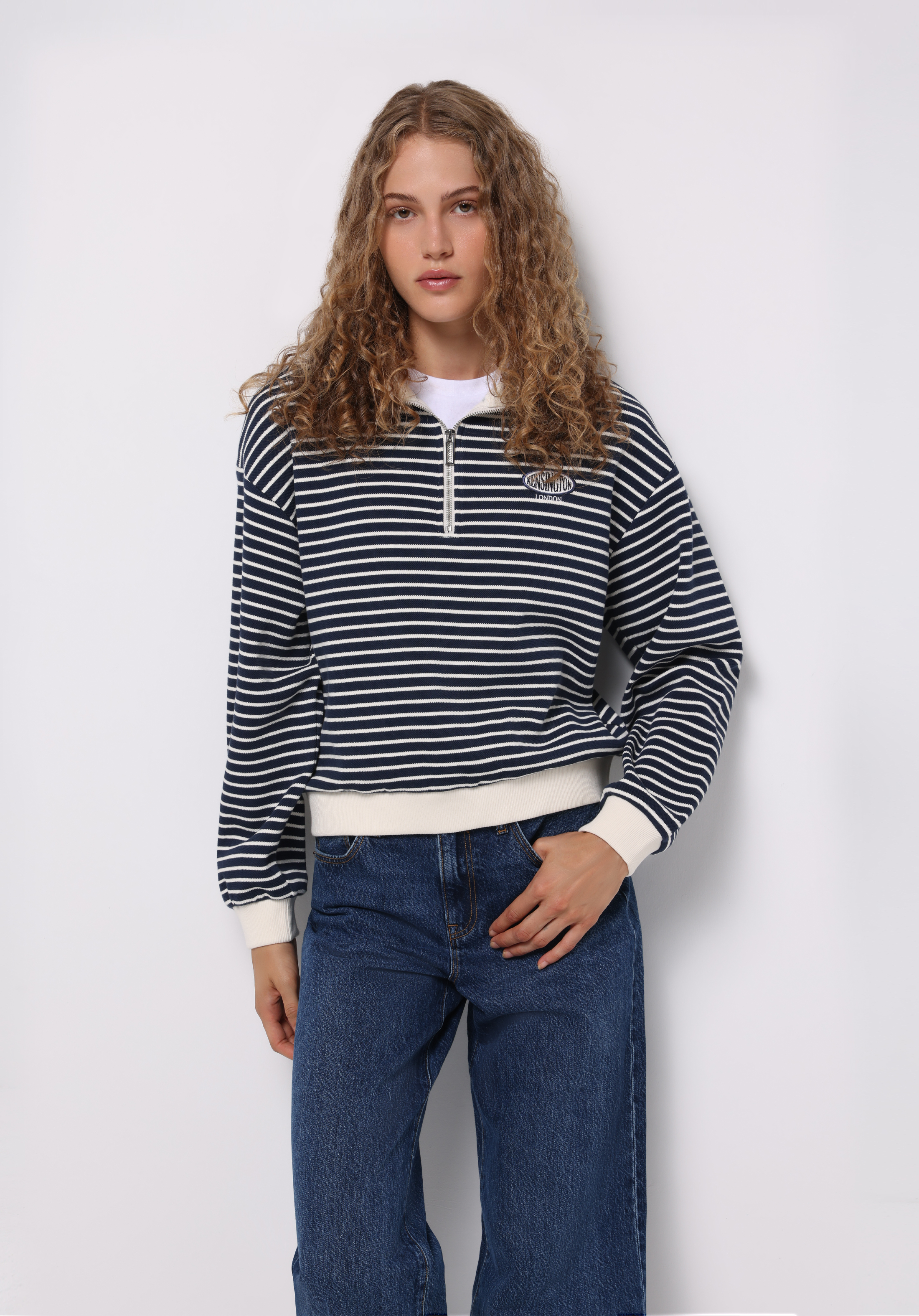 Afișați detalii pentru Hanorac / Bluza De Dama Albastru Marin Regular Fit  Cl1076439