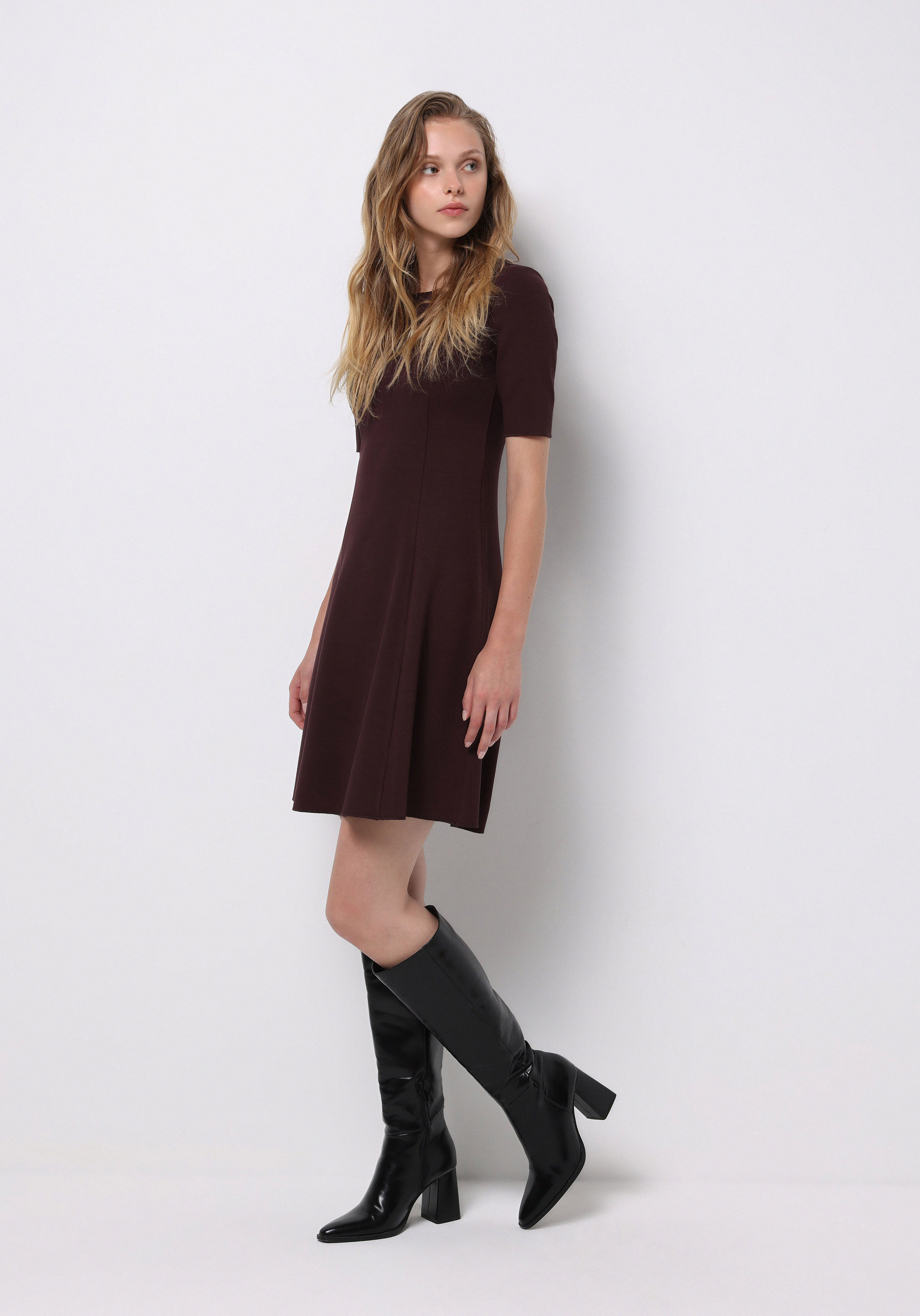 Afișați detalii pentru Rochie De Dama Bordo Slim Fit  Cl1076380