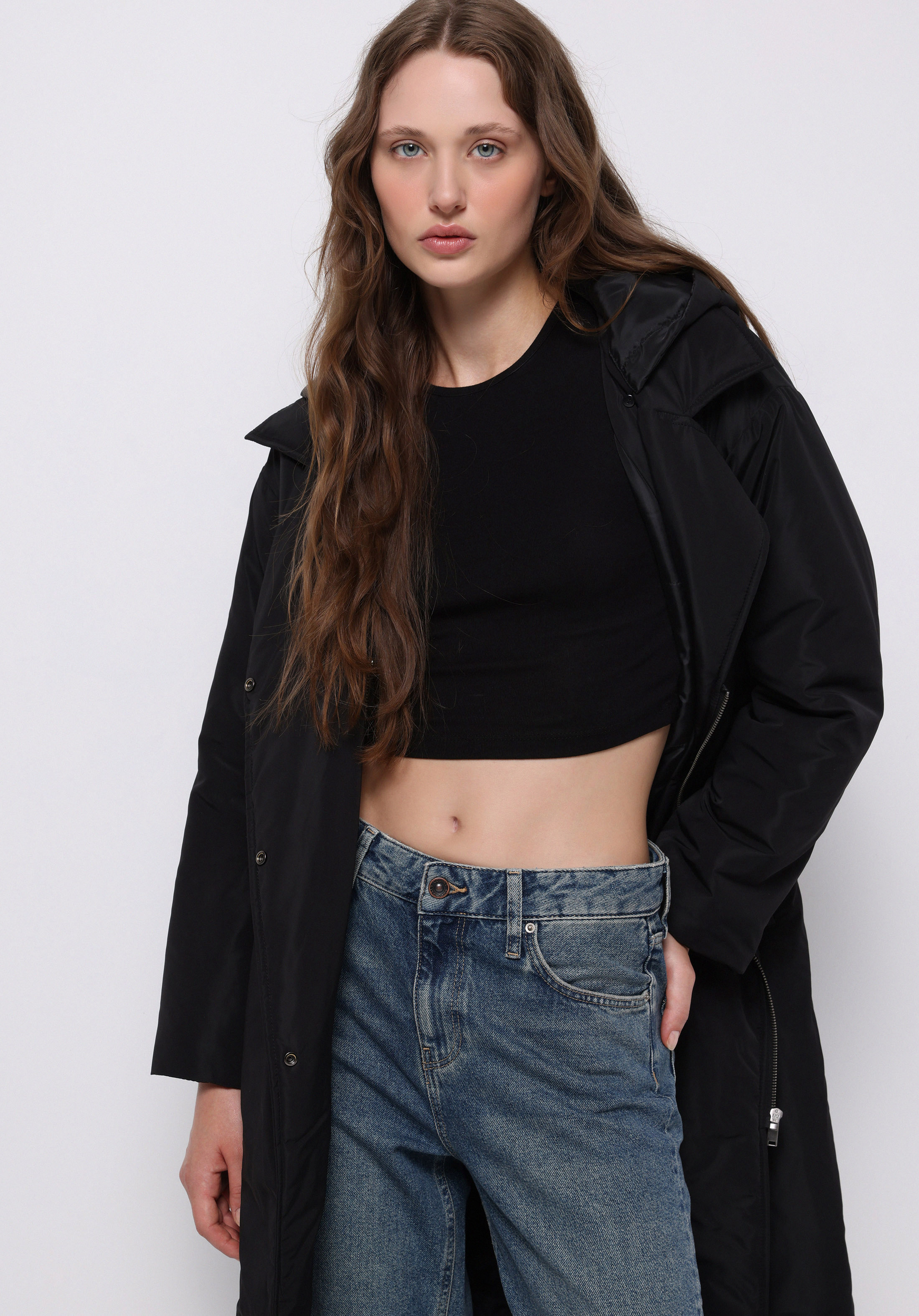 Afișați detalii pentru Palton De Dama Negru Regular Fit  Cl1075683