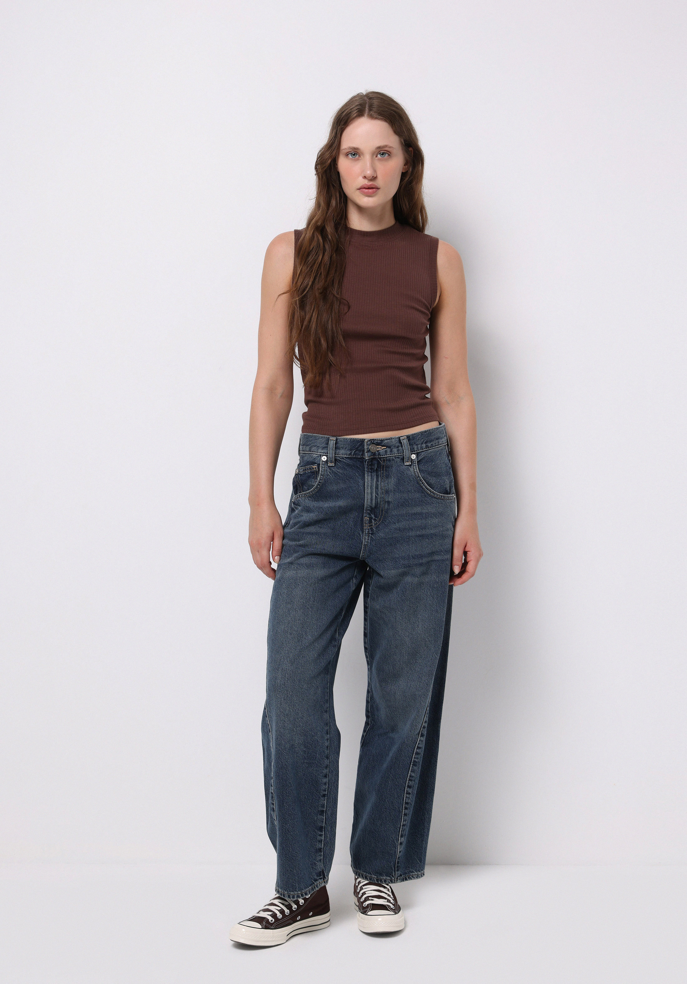 Afișați detalii pentru Pantaloni De Dama Albastru Loose Fit  Cl1076780