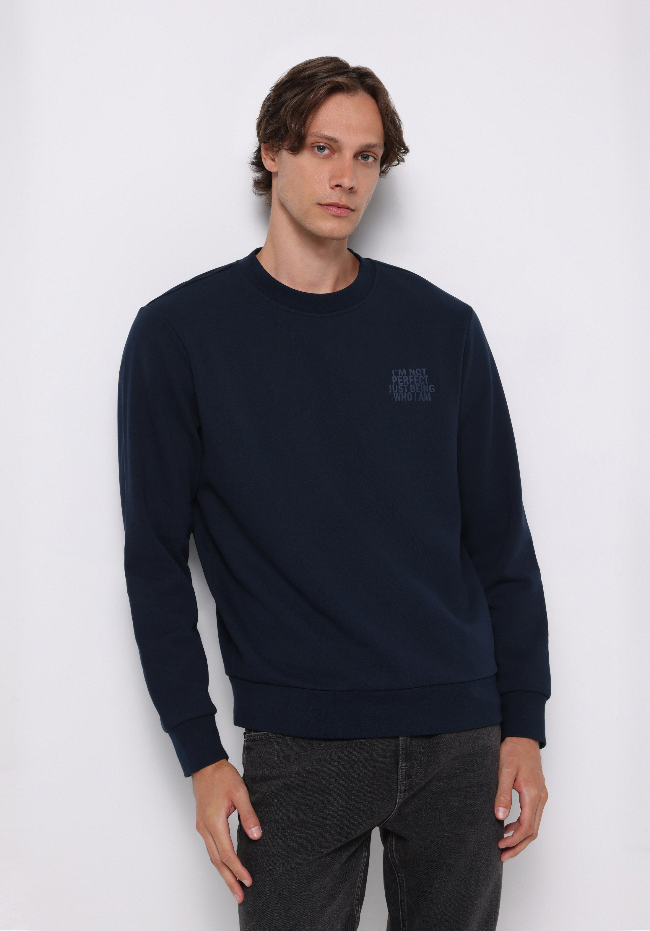 Afișați detalii pentru Hanorac / Bluza De Barbati Albastru Marin Regular Fit  Cl1075352