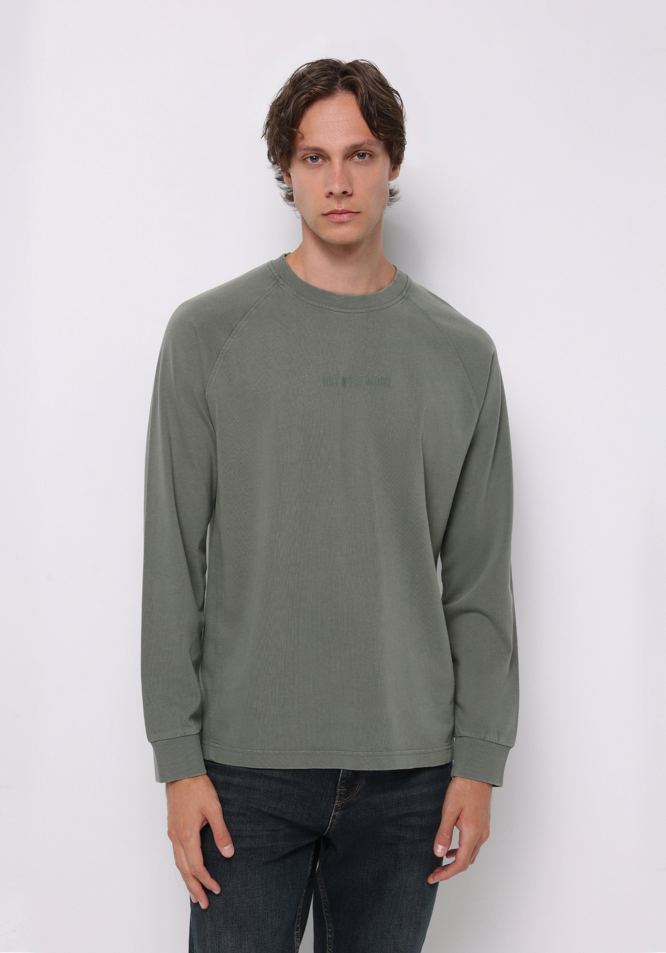 Afișați detalii pentru Tricou Cu Maneca Lunga De Barbati Verde Comfort Fit  Cl1076339