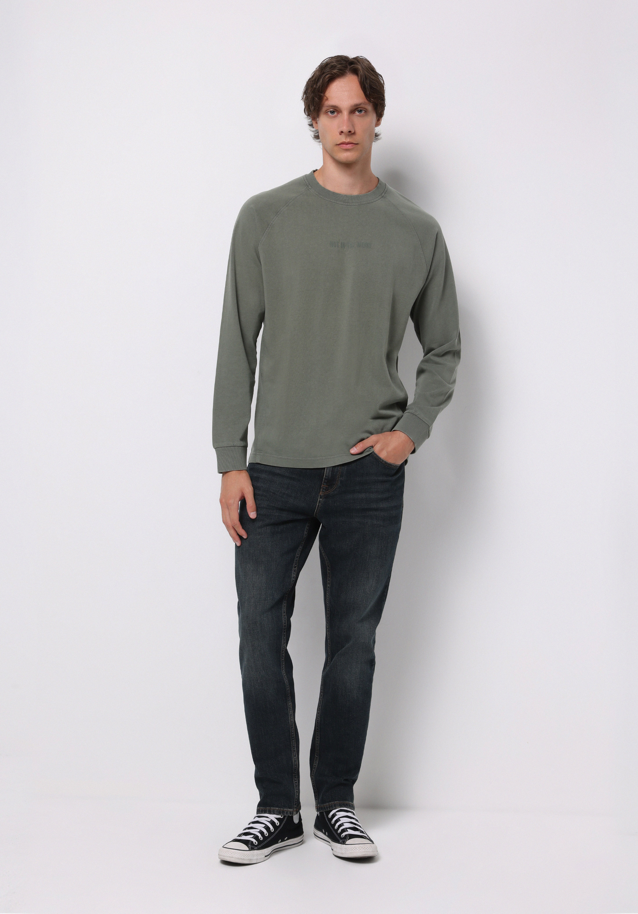 Afișați detalii pentru Tricou Cu Maneca Lunga De Barbati Verde Comfort Fit  Cl1076339