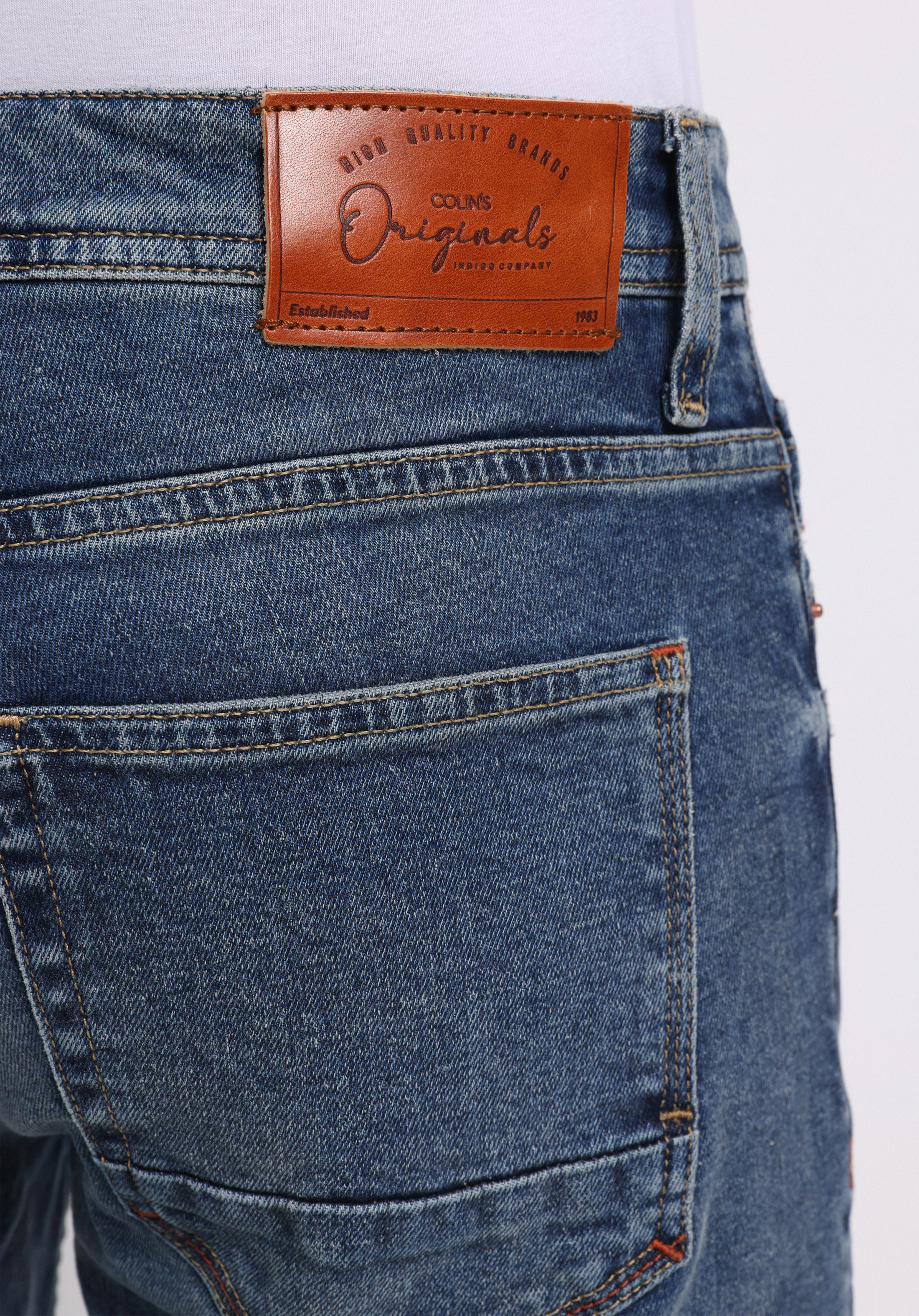 Afișați detalii pentru Pantaloni De Barbati Albastru Straight Fit 044 Karl Cl1076968