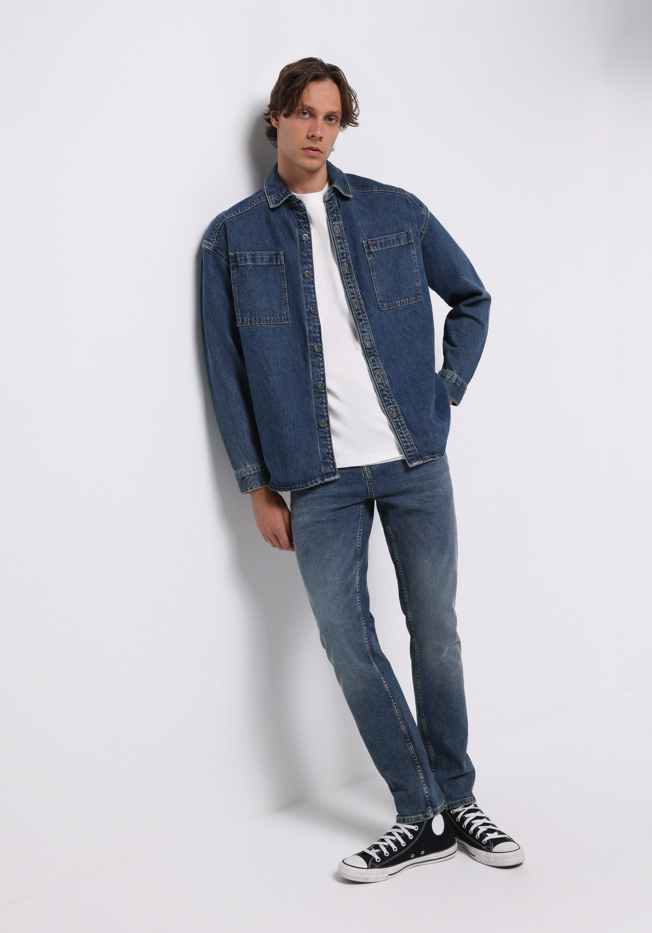 Afișați detalii pentru Jachetă De Barbati Albastru Oversize Fit  Cl1077540