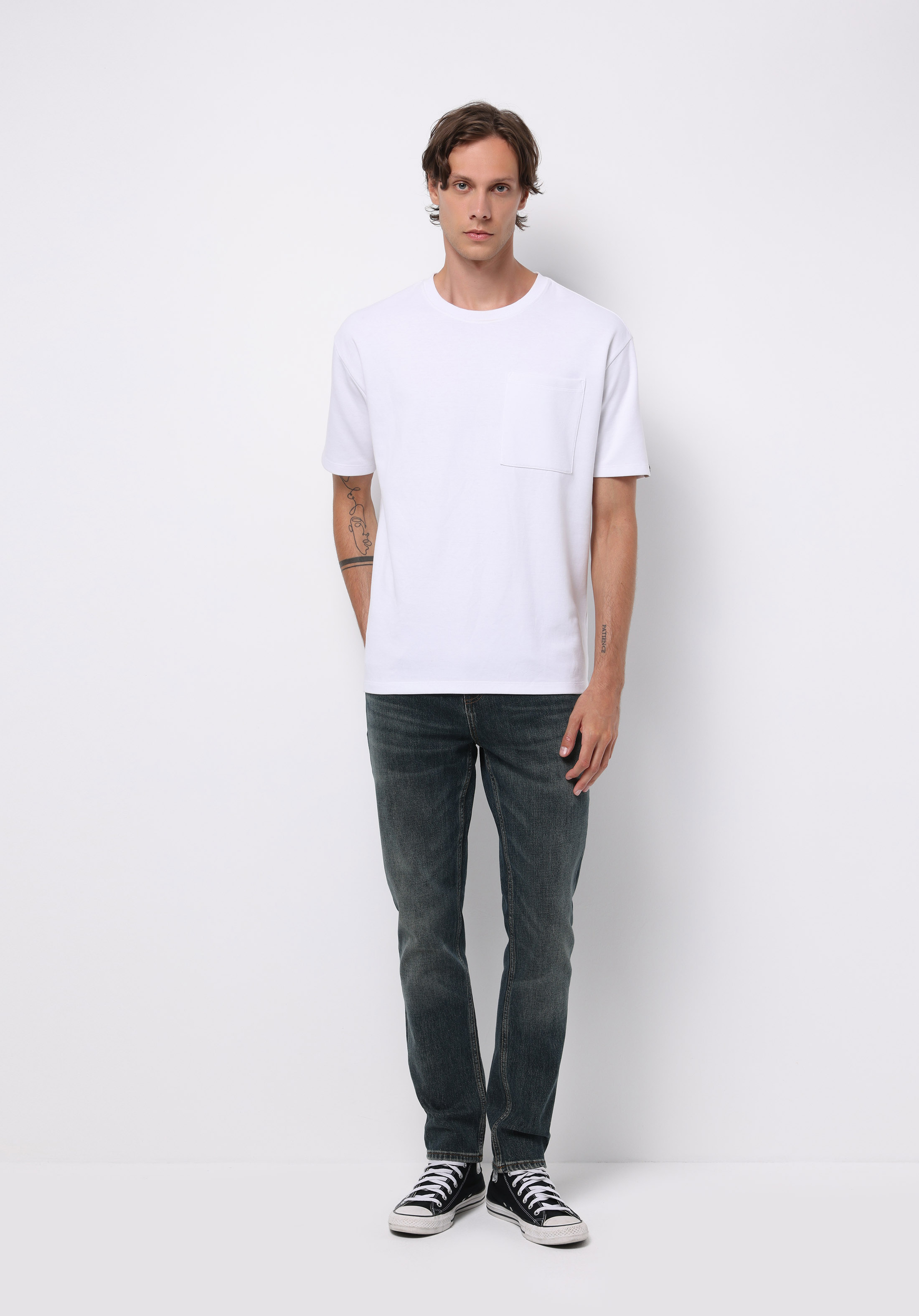 Afișați detalii pentru Pantaloni De Barbati Albastru Straight Fit 044 Karl Cl1077370