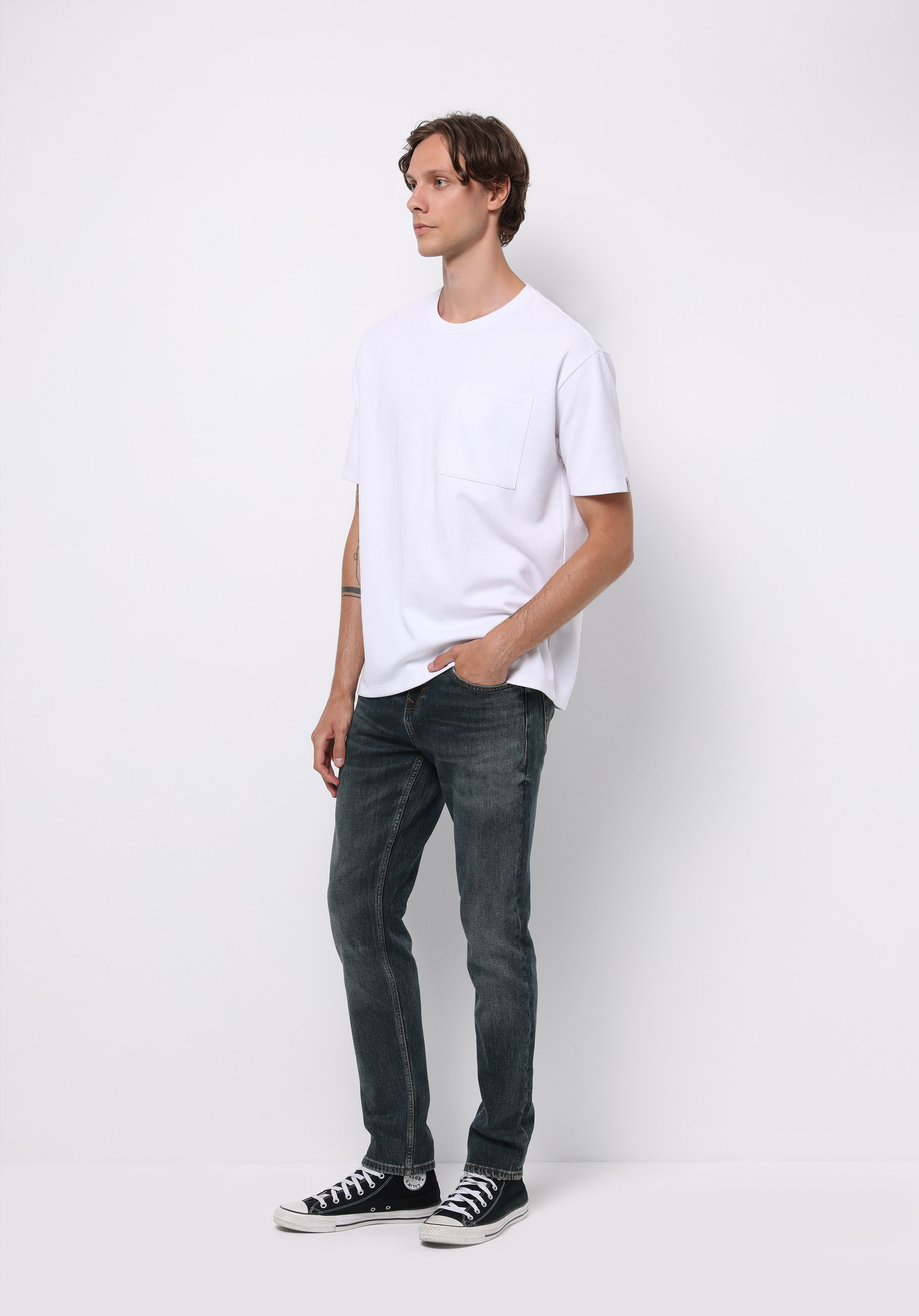 Afișați detalii pentru Pantaloni De Barbati Albastru Straight Fit 044 Karl Cl1077370