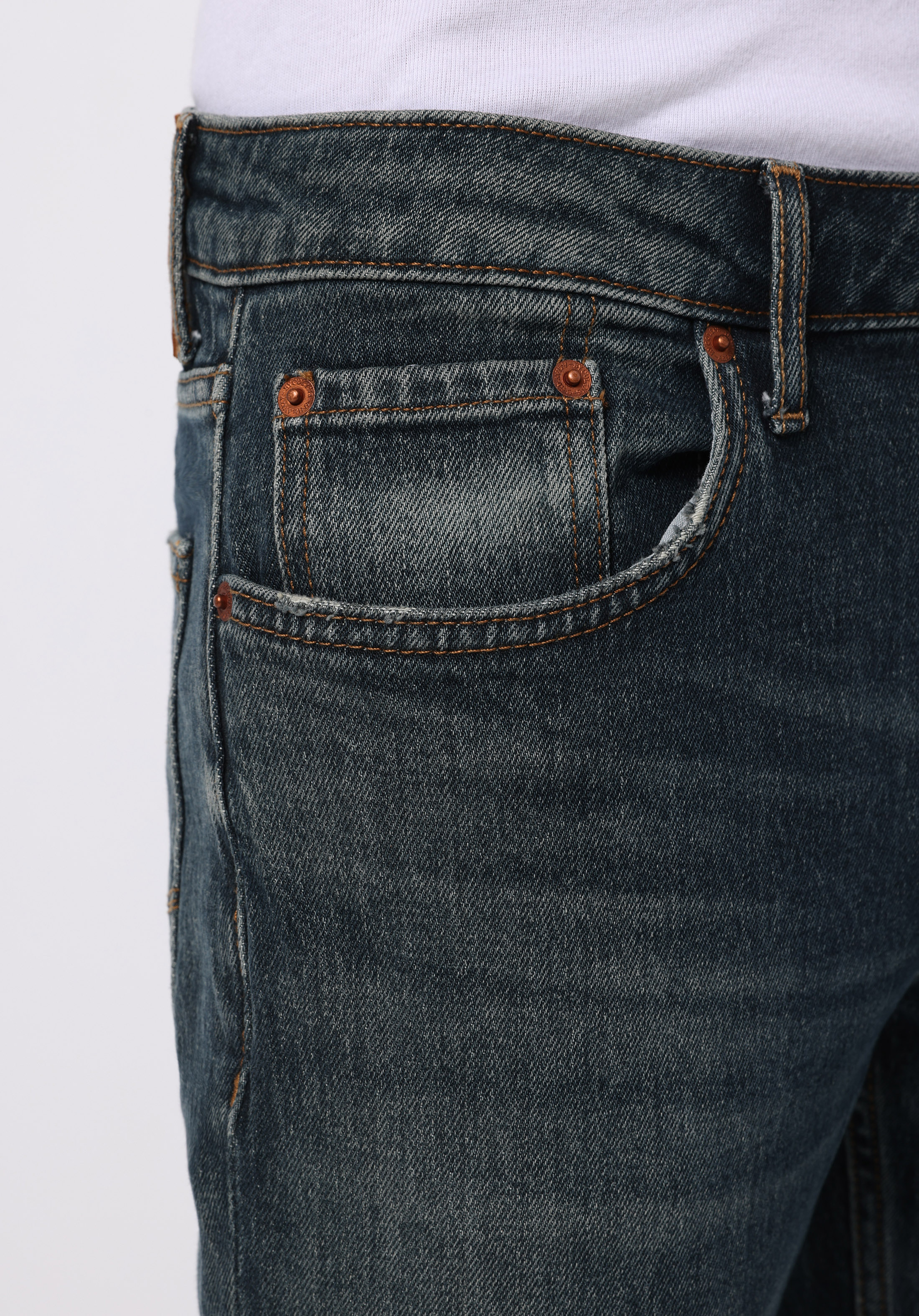 Afișați detalii pentru Pantaloni De Barbati Albastru Straight Fit 044 Karl Cl1077370