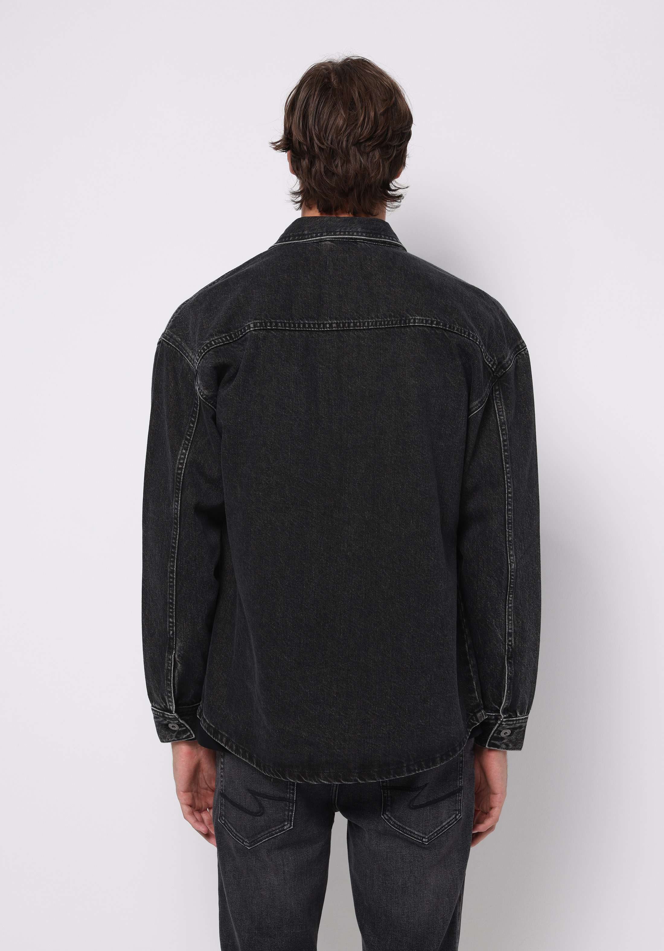 Afișați detalii pentru Jachetă De Barbati Negru Oversize Fit  Cl1077373