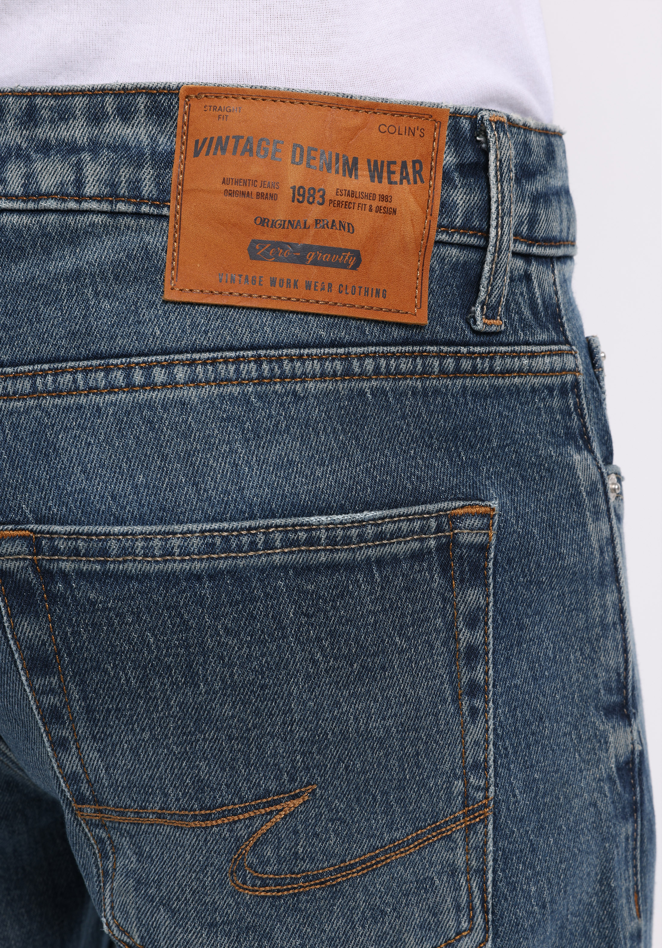 Afișați detalii pentru Pantaloni De Barbati Albastru Straight Fit 044 Karl Cl1077532