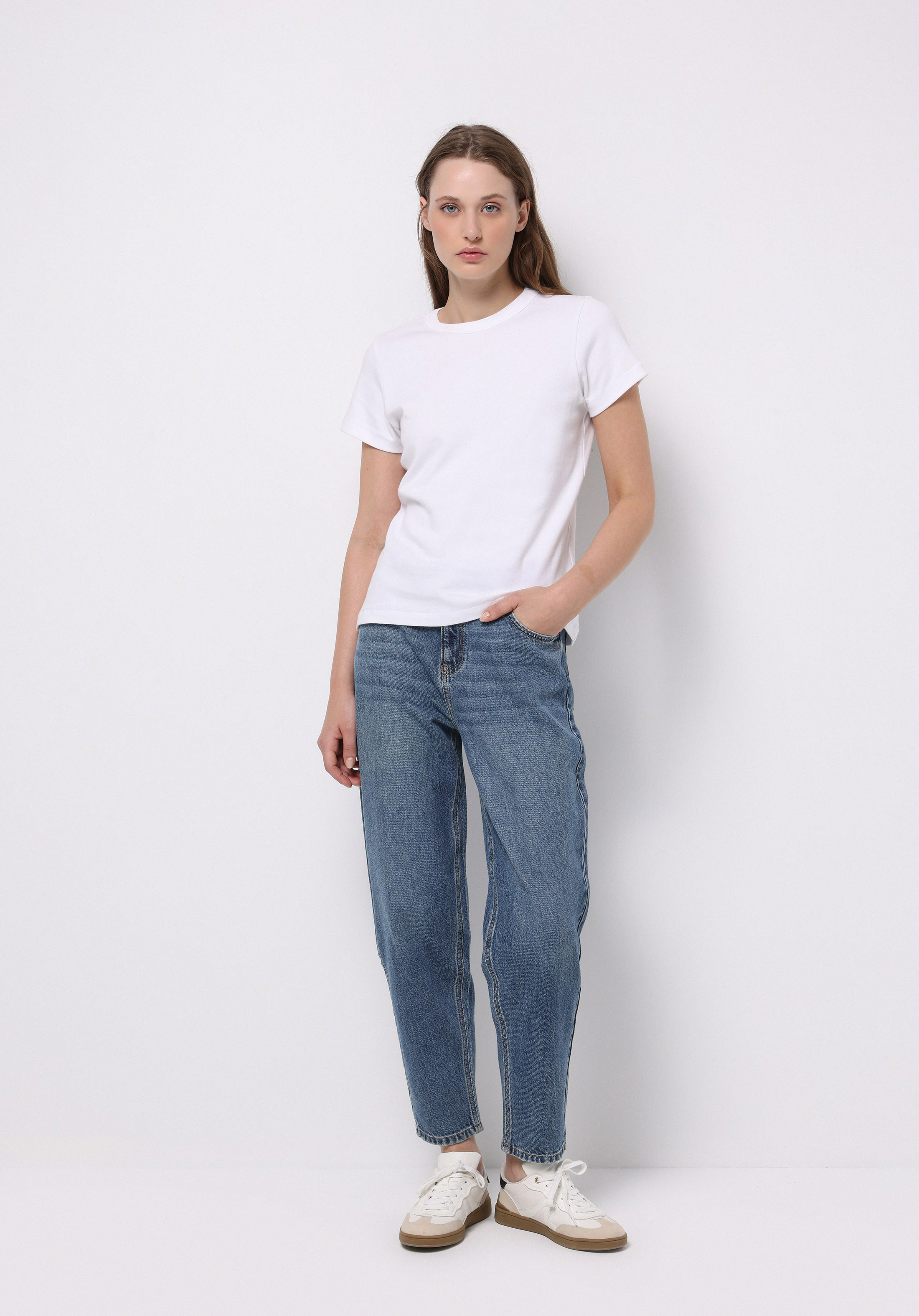Afișați detalii pentru Pantaloni De Dama Albastru Barrel Fit  Cl1076901