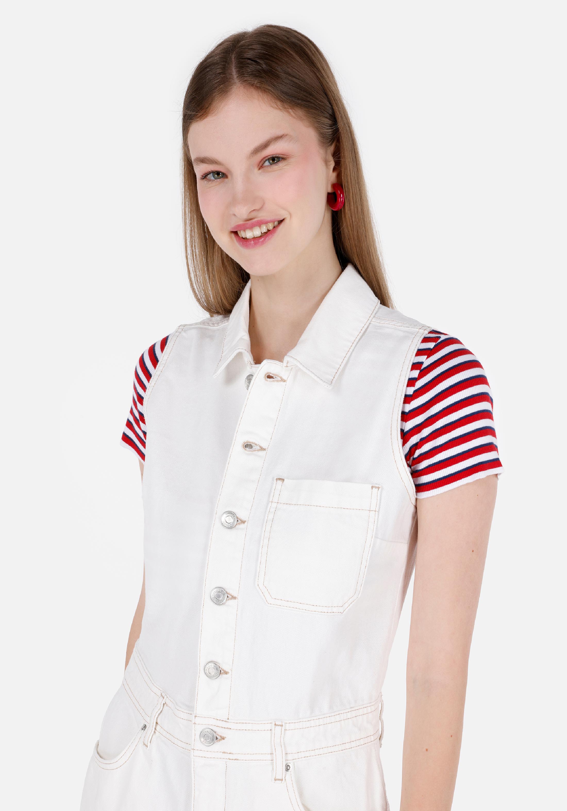 Afișați detalii pentru Blugi Albi Pentru Femei Regular Fit