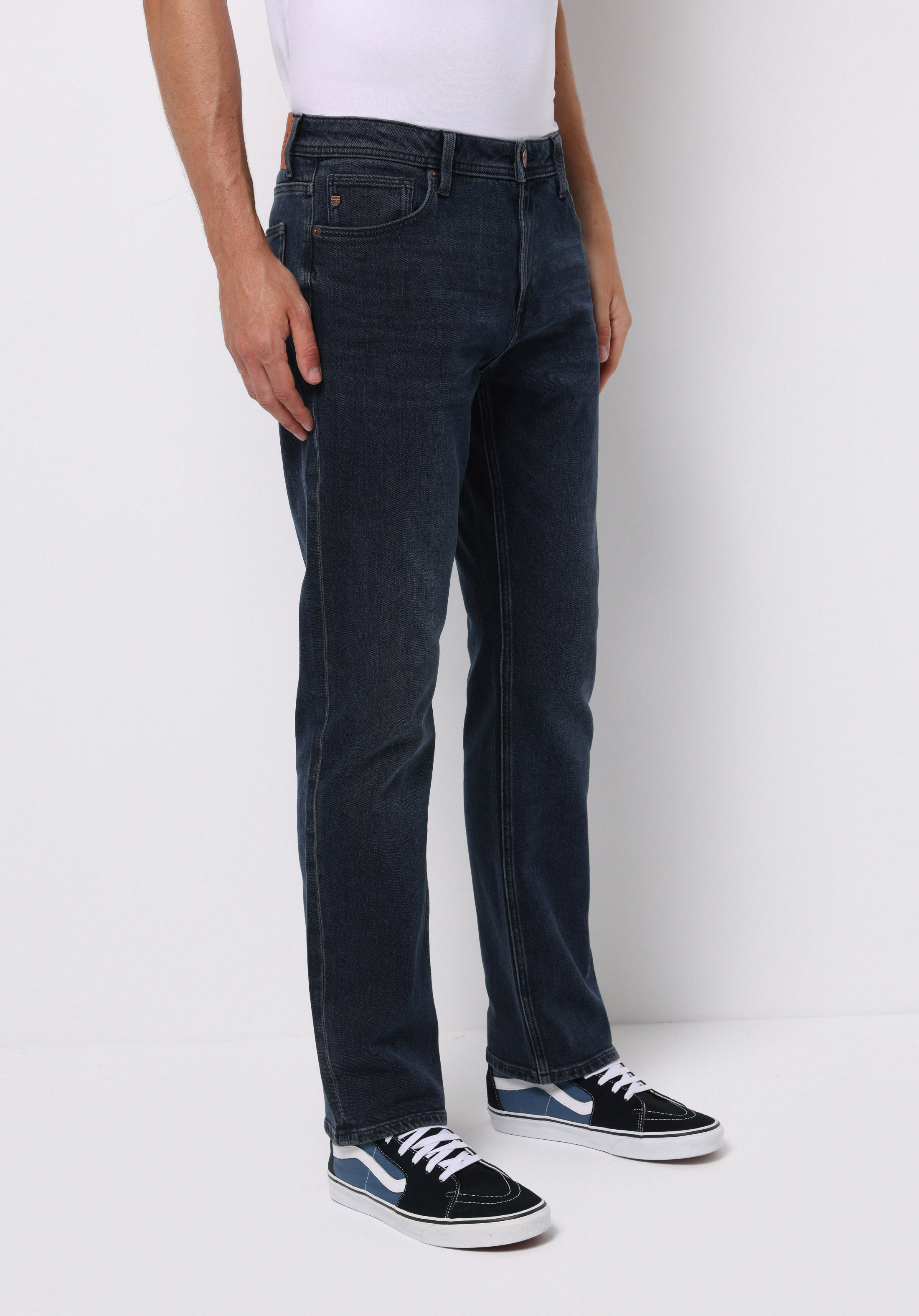 Afișați detalii pentru Pantaloni De Barbati Albastru Inchis Regular Fit 045 David Cl1076903