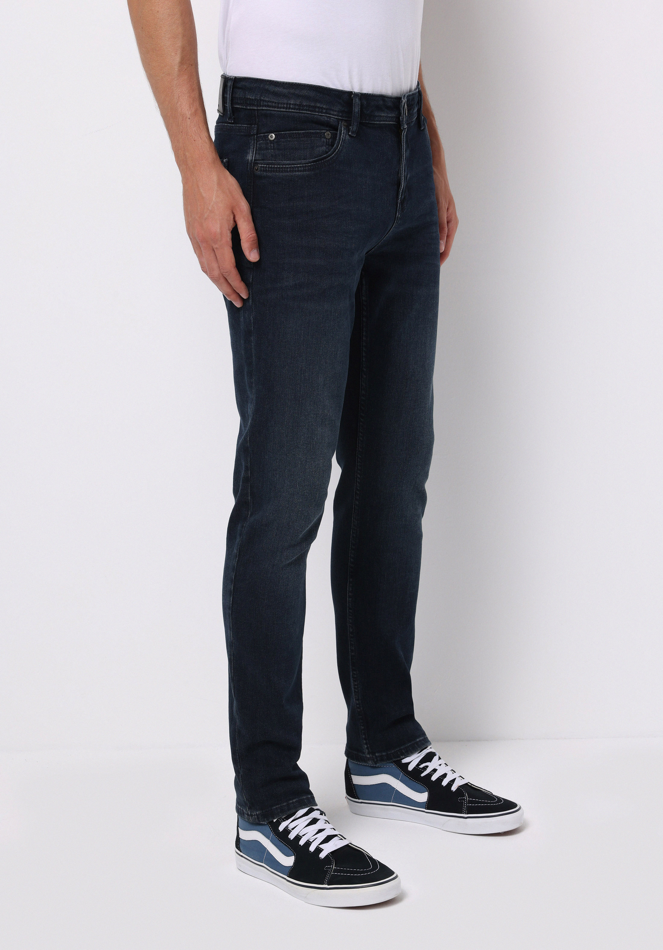 Afișați detalii pentru Pantaloni De Barbati Albastru Straight Fit 044 Karl Cl1076971