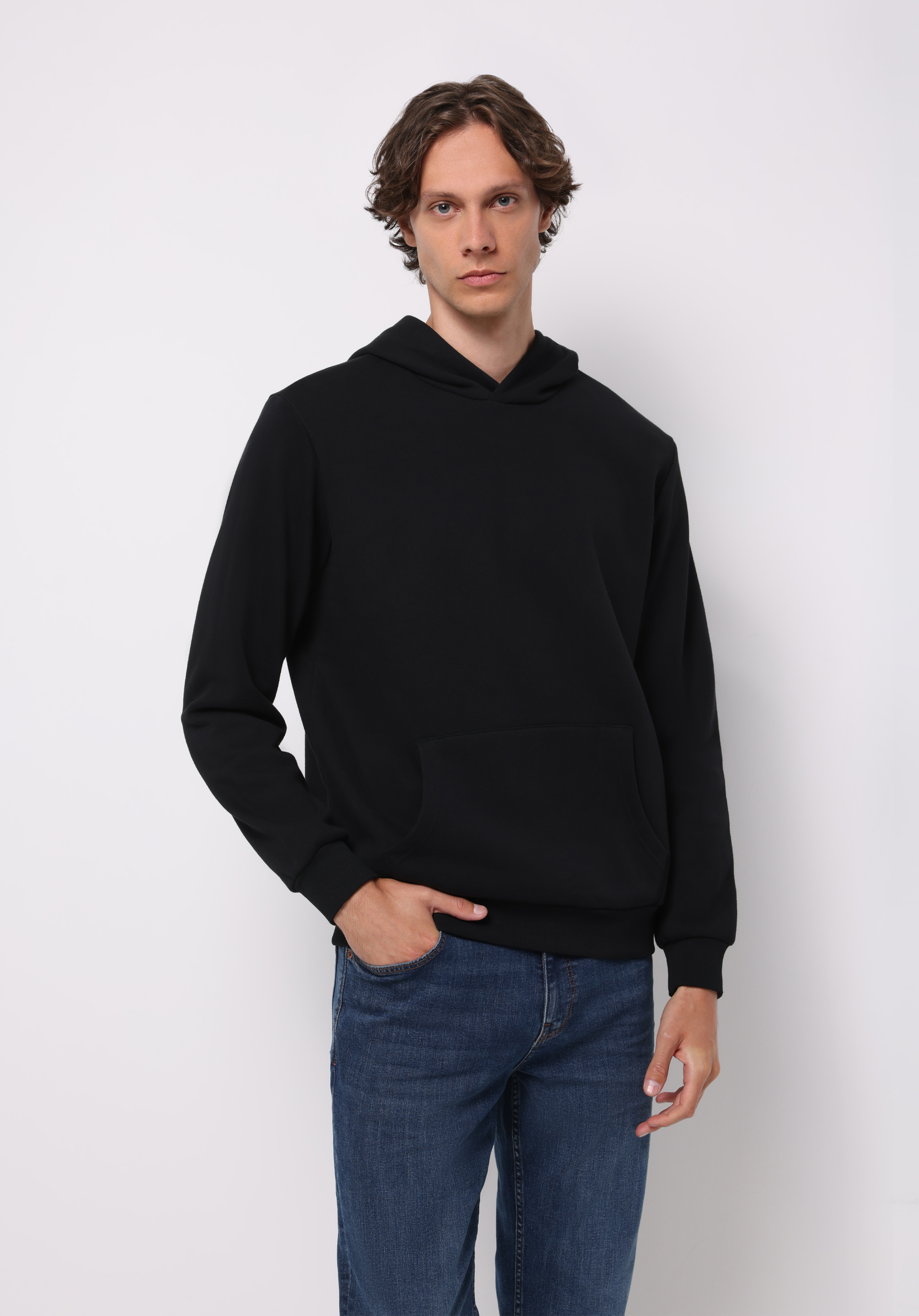 Afișați detalii pentru Hanorac / Bluza De Barbati Negru Regular Fit  Cl1076340