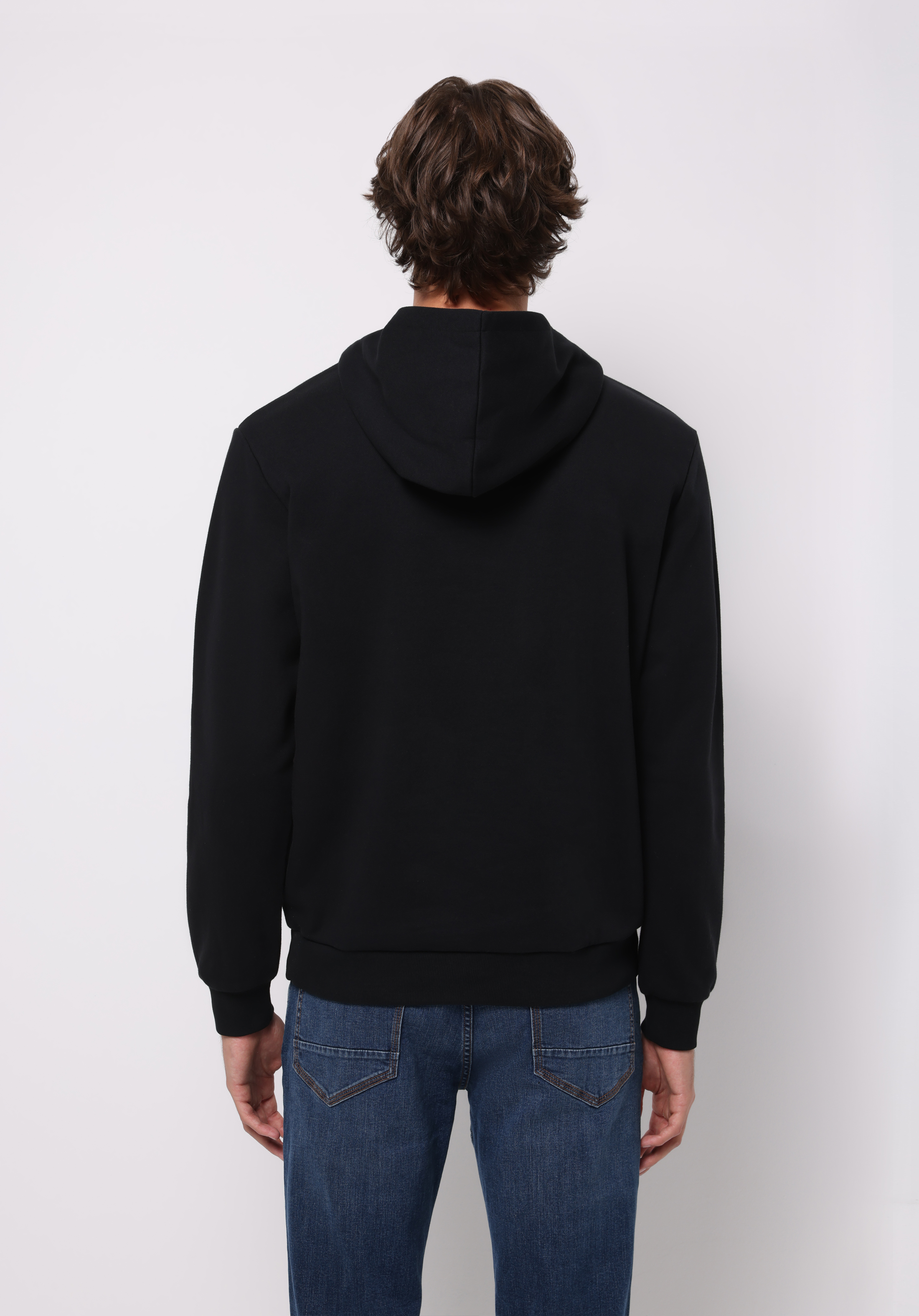 Afișați detalii pentru Hanorac / Bluza De Barbati Negru Regular Fit  Cl1076340