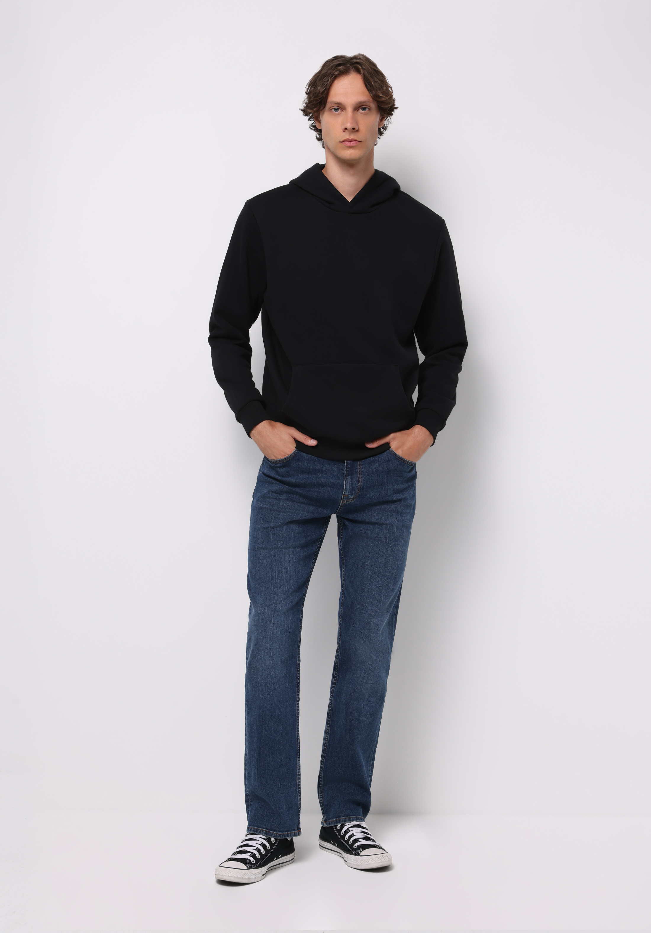 Afișați detalii pentru Hanorac / Bluza De Barbati Negru Regular Fit  Cl1076340