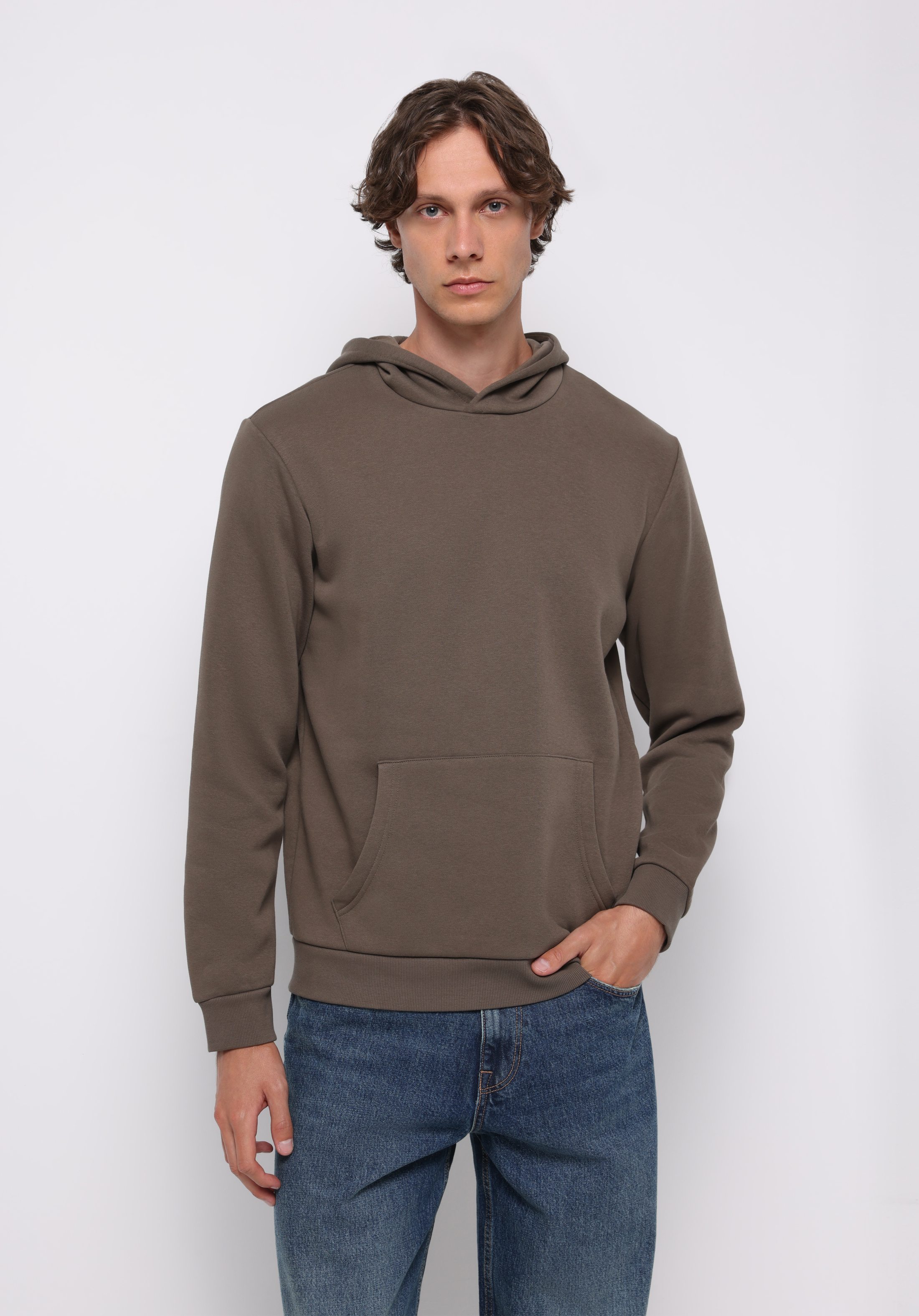 Afișați detalii pentru Hanorac / Bluza De Barbati Maro Regular Fit  Cl1076340