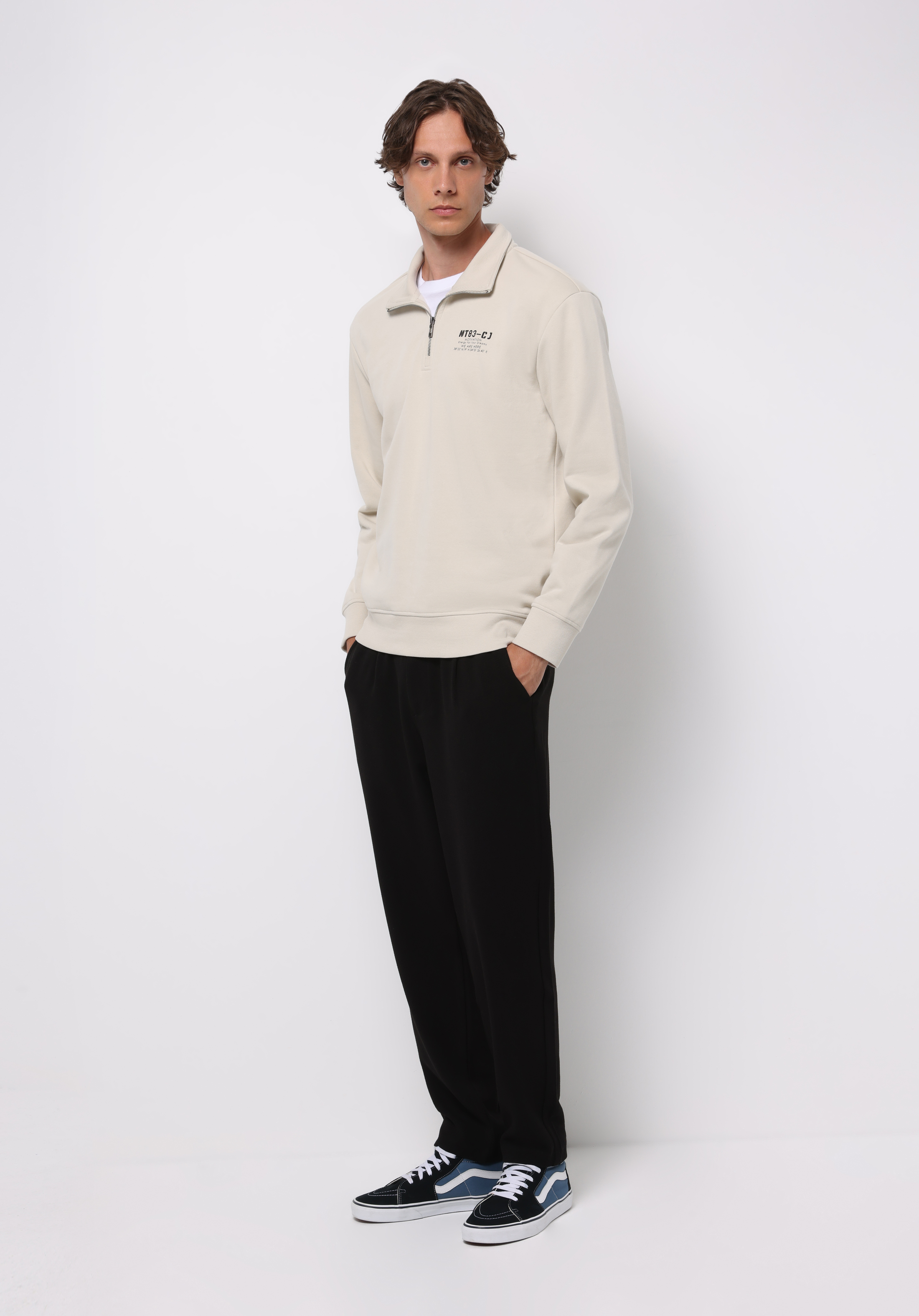 Afișați detalii pentru Hanorac / Bluza De Barbati Alb Comfort Fit  Cl1077098