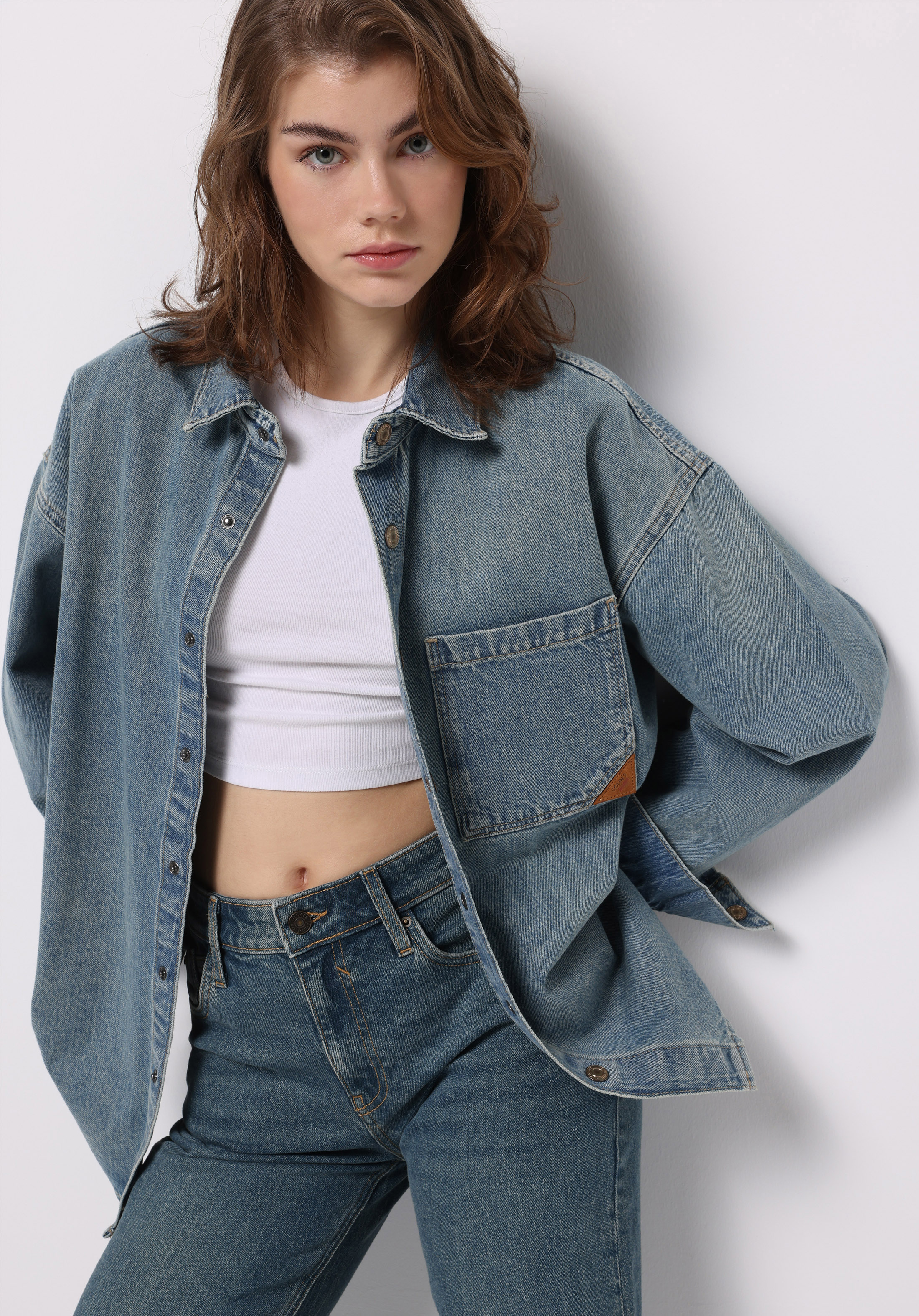 Afișați detalii pentru Jachetă De Dama Albastru Oversize Fit  Cl1076160