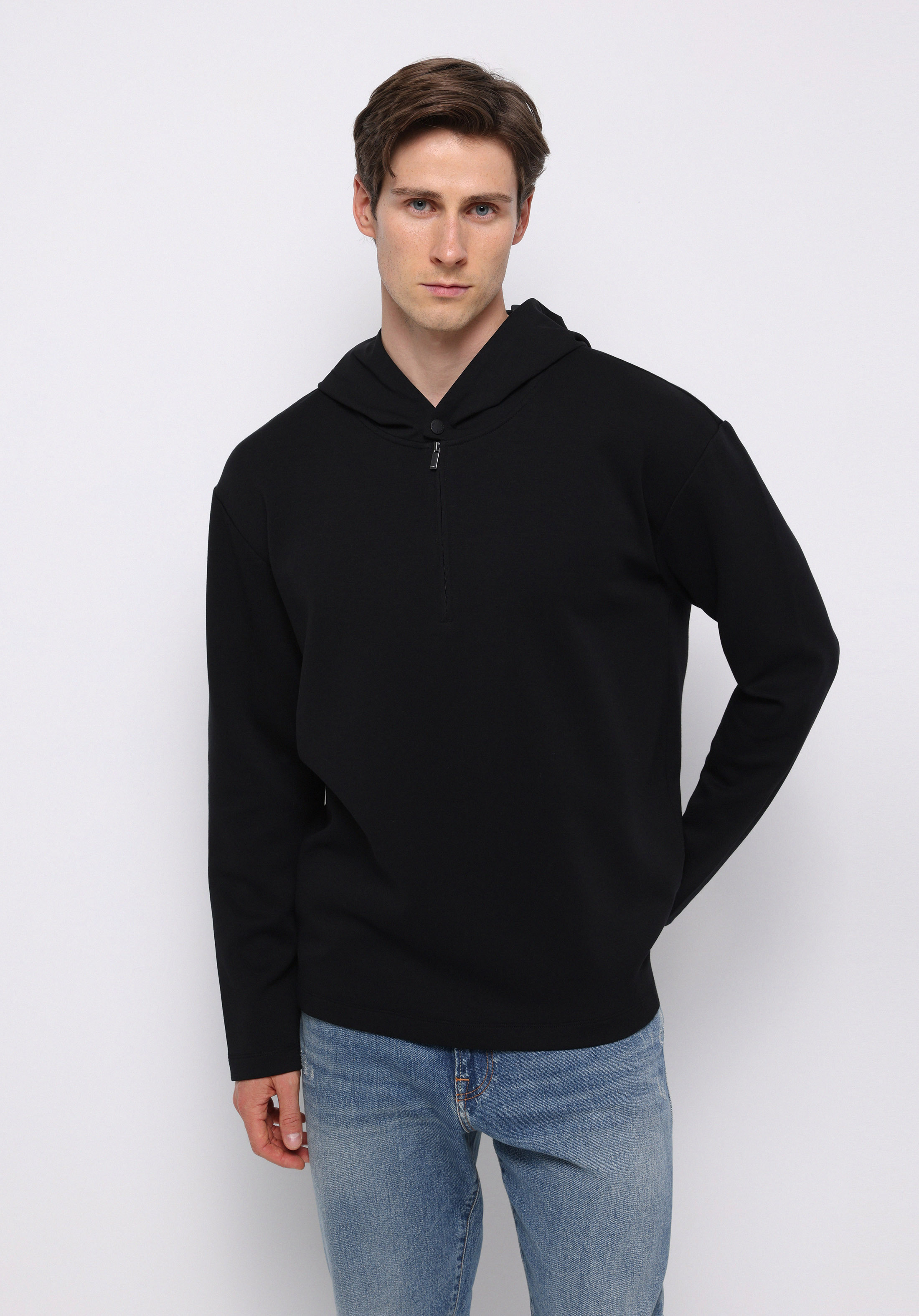 Afișați detalii pentru Hanorac / Bluza De Barbati Negru Comfort Fit  Cl1077080
