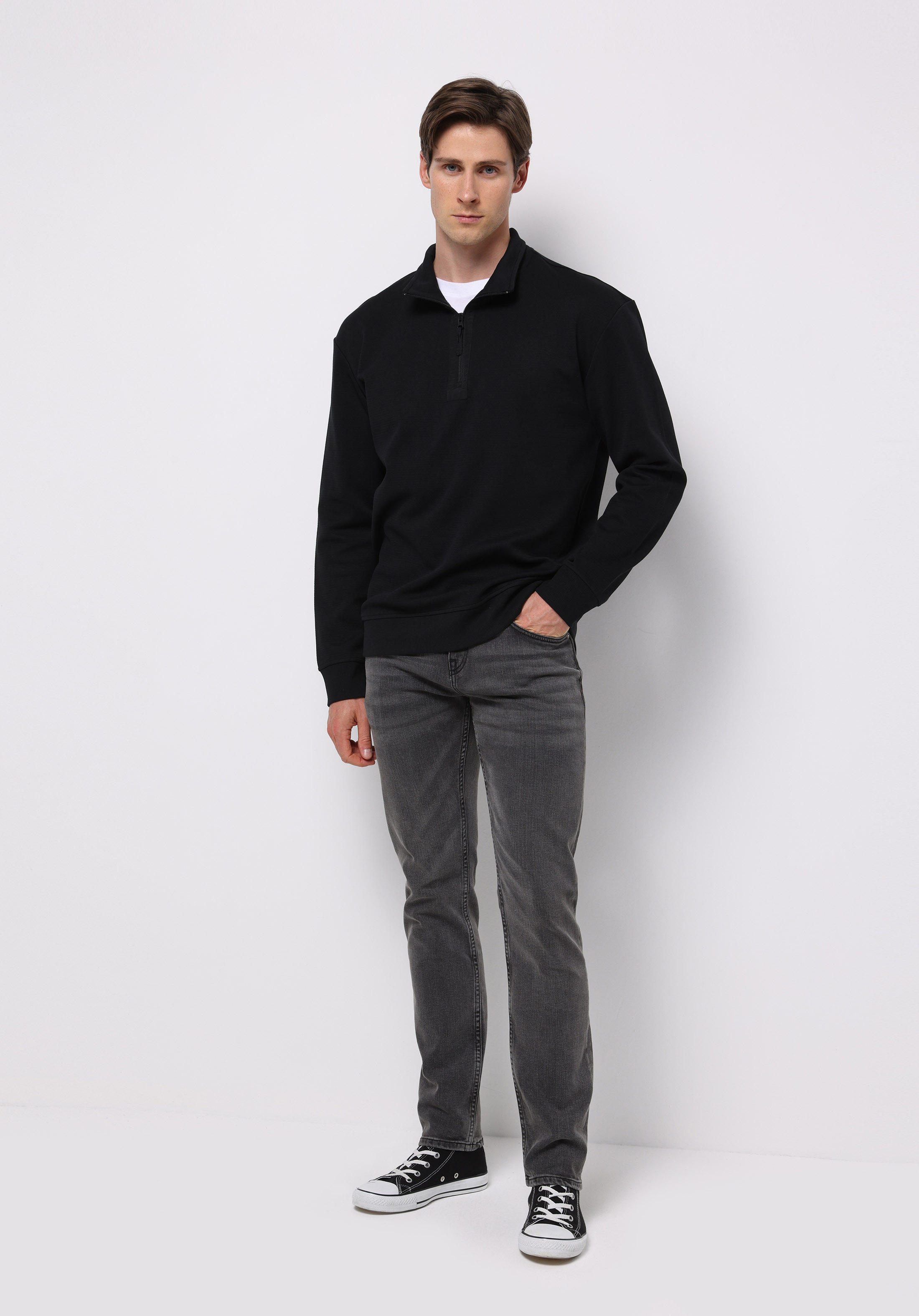Afișați detalii pentru Hanorac / Bluza De Barbati Negru Comfort Fit  Cl1076495