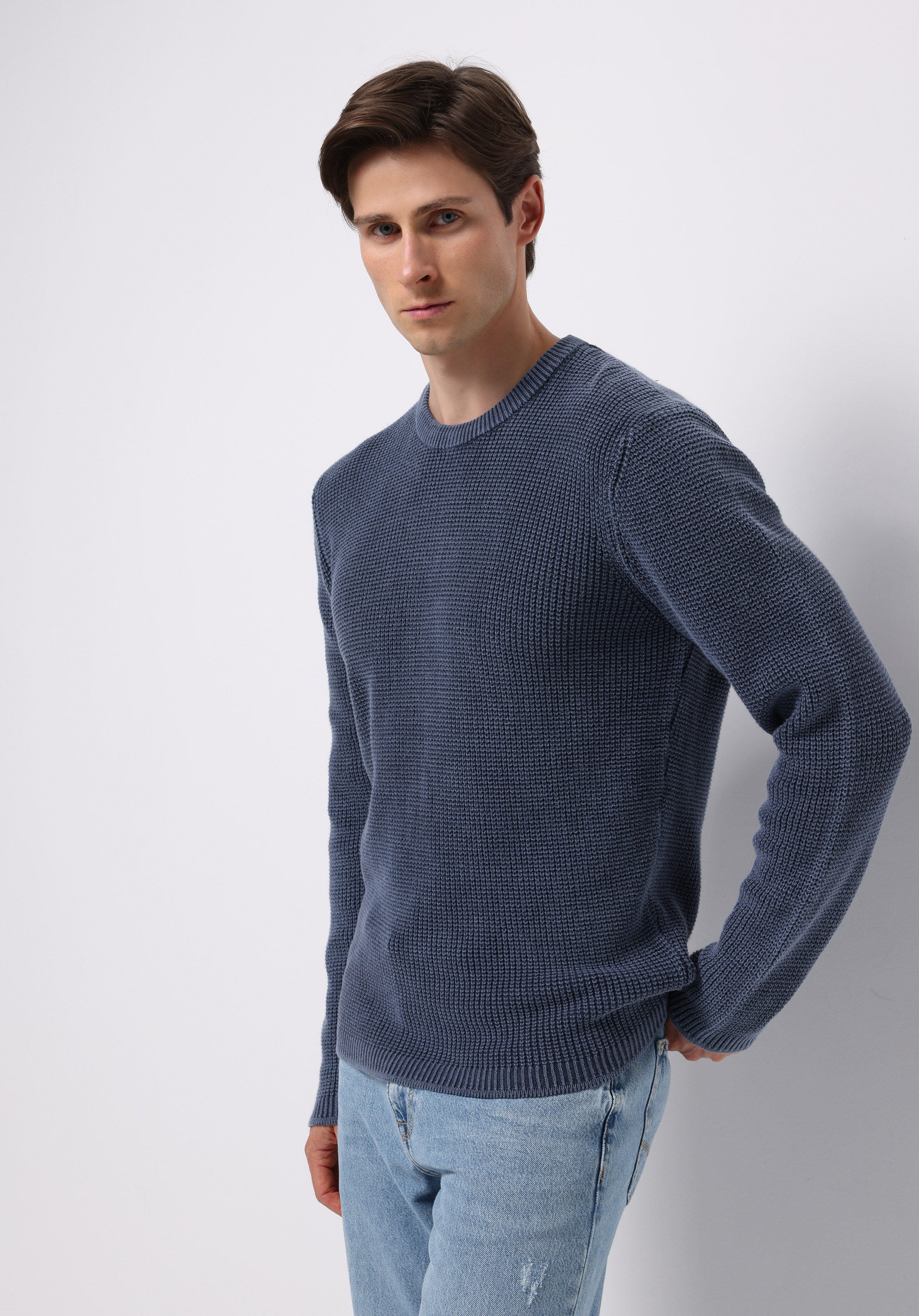 Afișați detalii pentru Pulover De Barbati Albastru Regular Fit  Cl1076731