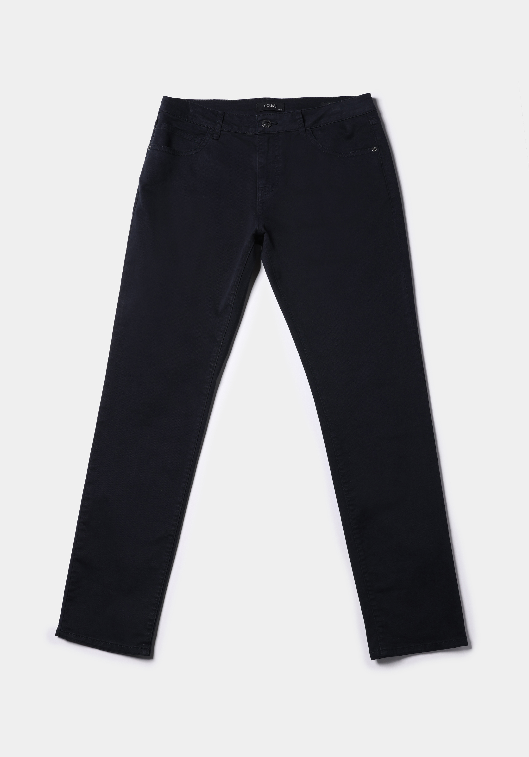 Afișați detalii pentru Pantaloni Bleumarin Pentru Bărbați Cu Talie Joasă Și Picior Drept