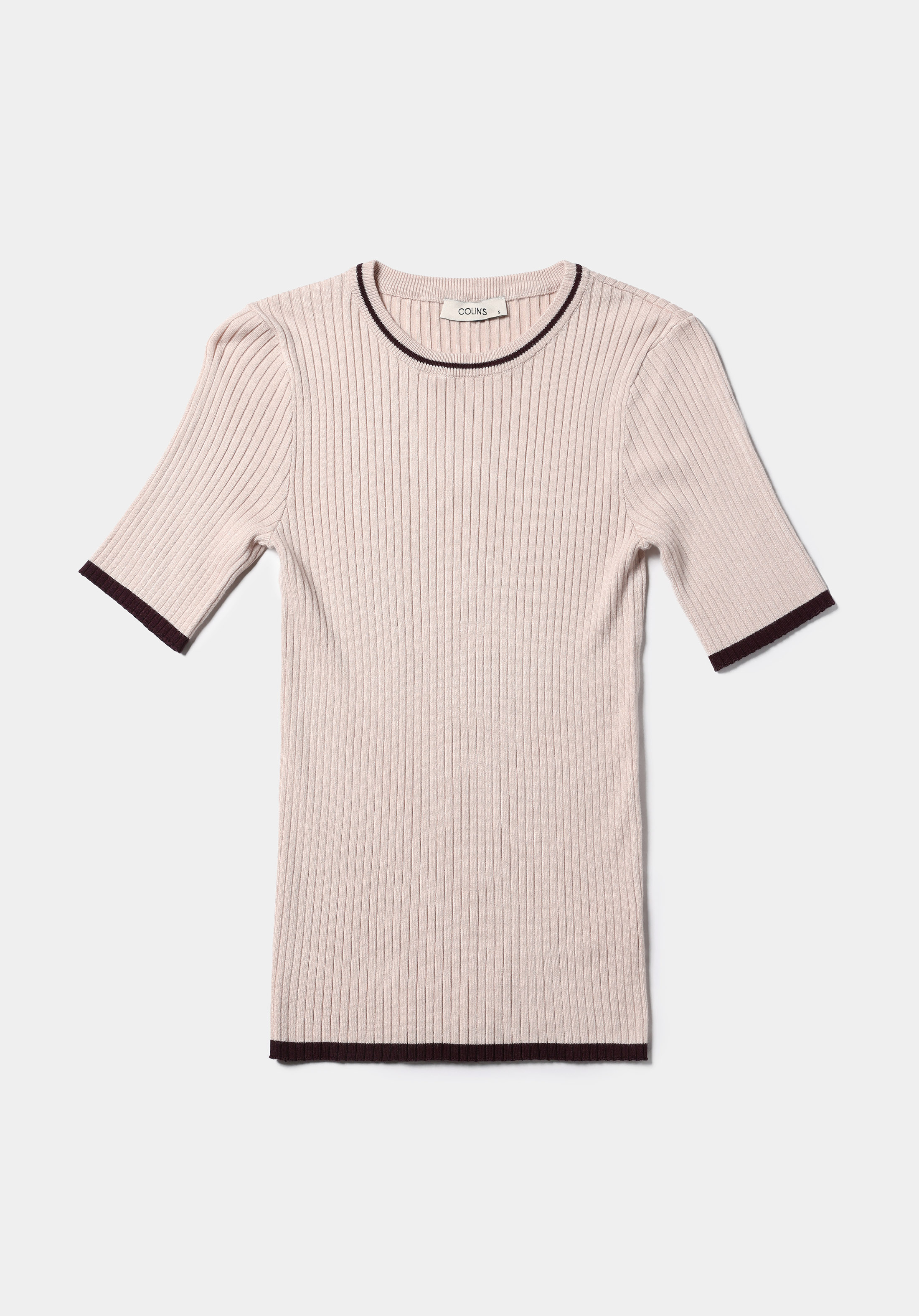 Afișați detalii pentru Pulover Cu Mâneci Scurte De Dama Bej Slim Fit  Cl1075528