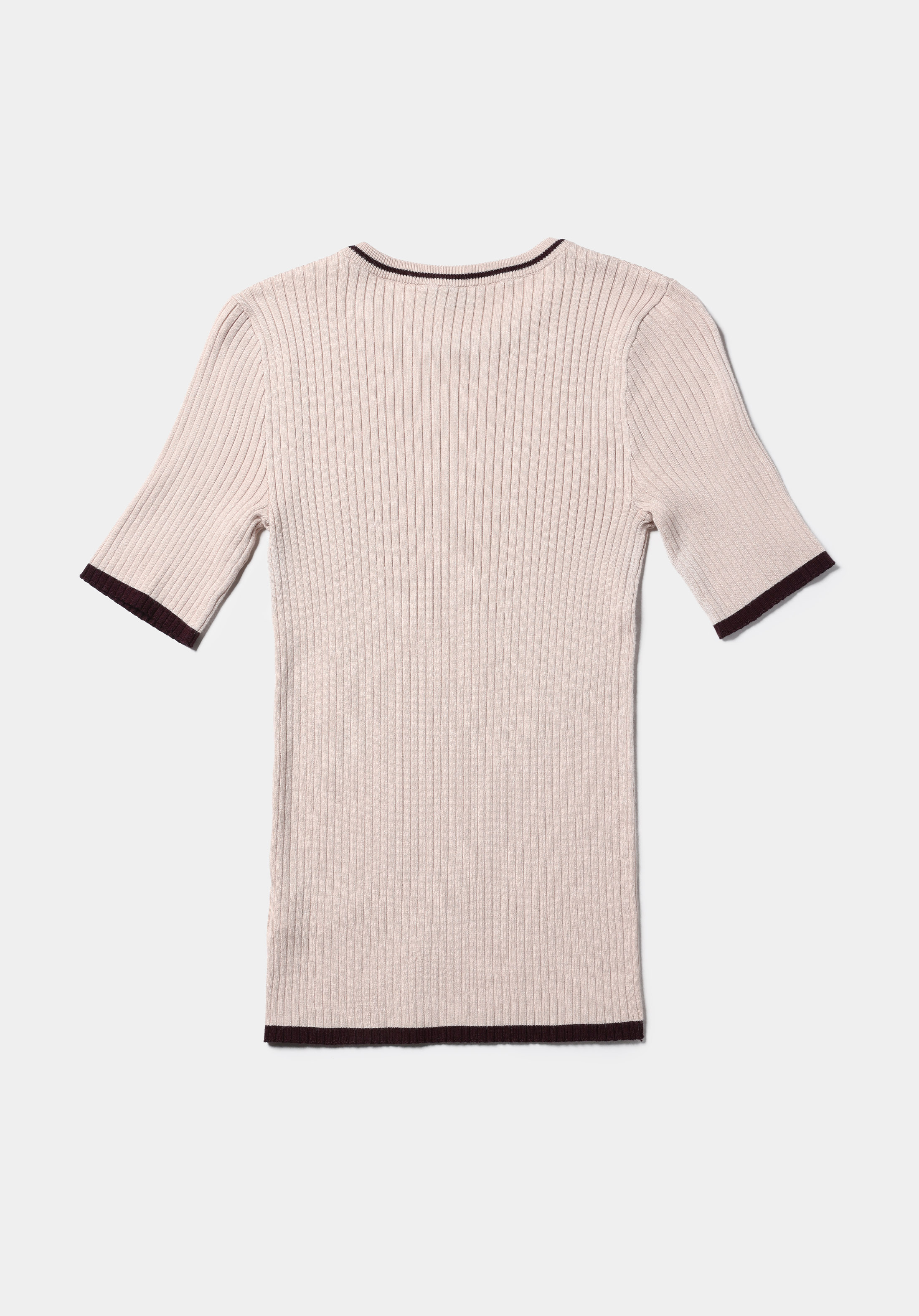 Afișați detalii pentru Pulover Cu Mâneci Scurte De Dama Bej Slim Fit  Cl1075528