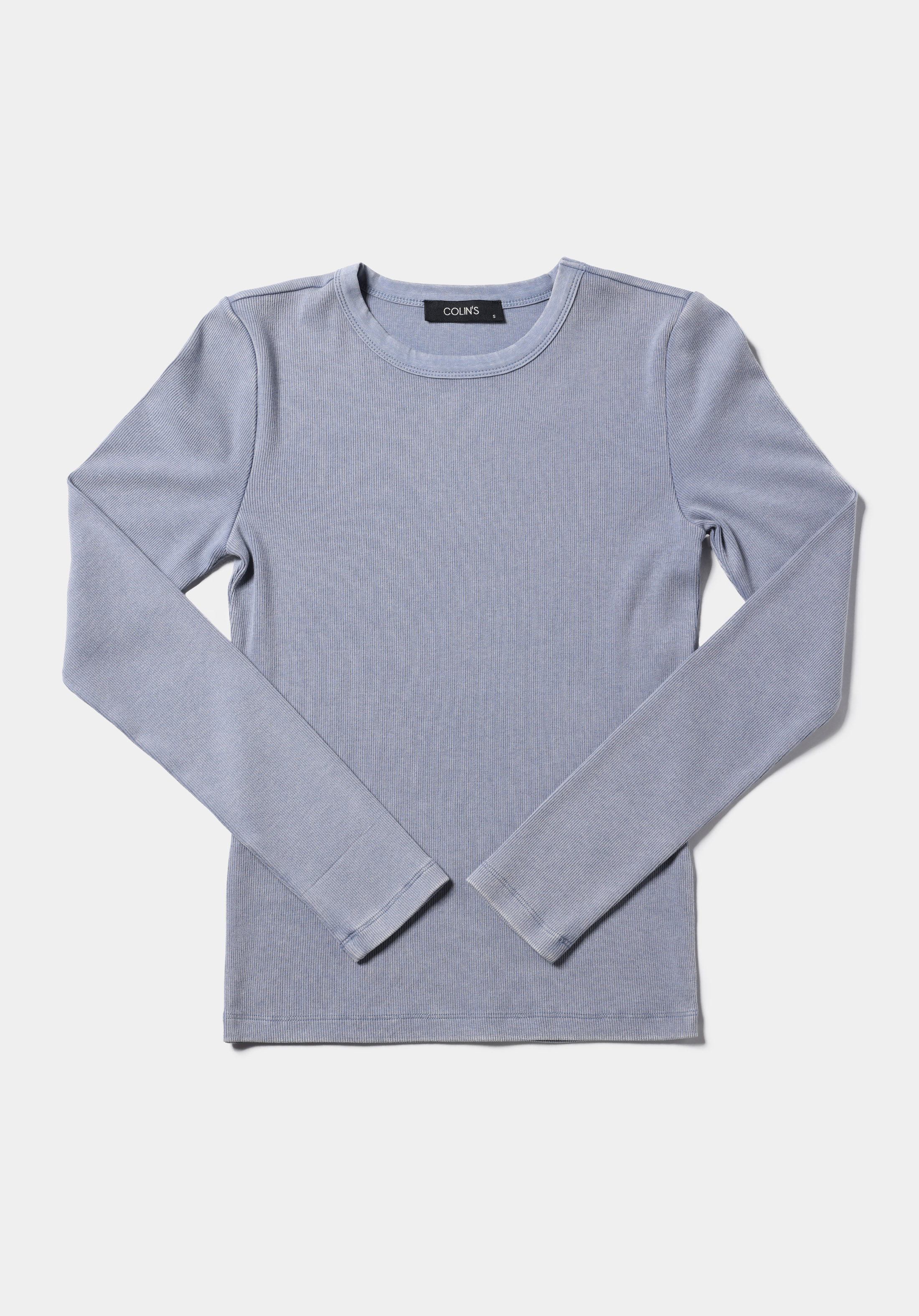 Afișați detalii pentru Tricou Cu Maneca Lunga De Dama Albastru Slim Fit  Cl1075613