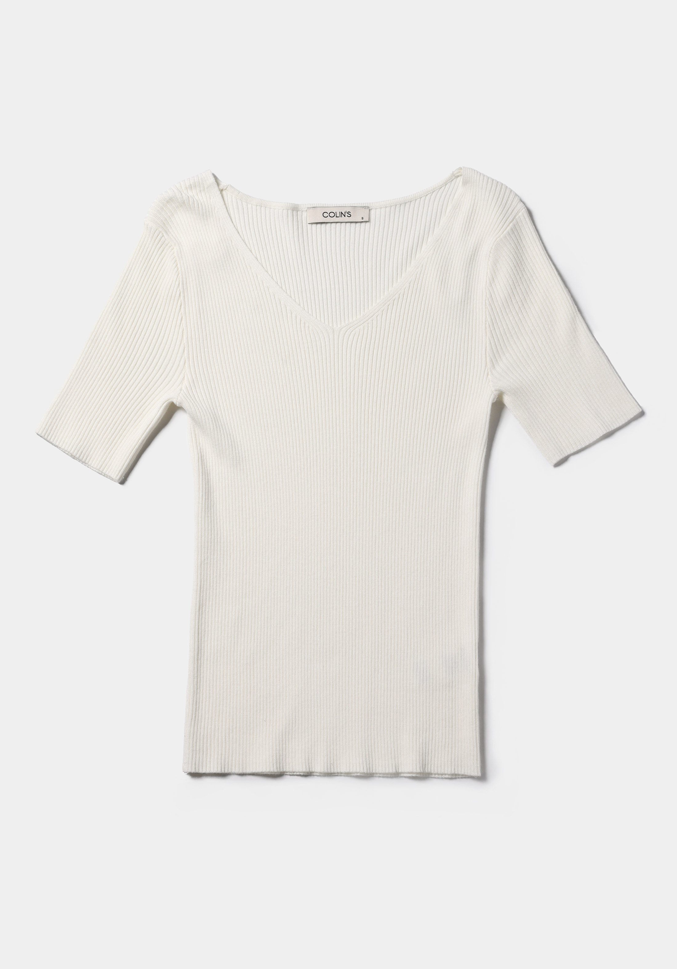 Afișați detalii pentru Pulover Cu Mâneci Scurte De Dama Alb Slim Fit  Cl1075688