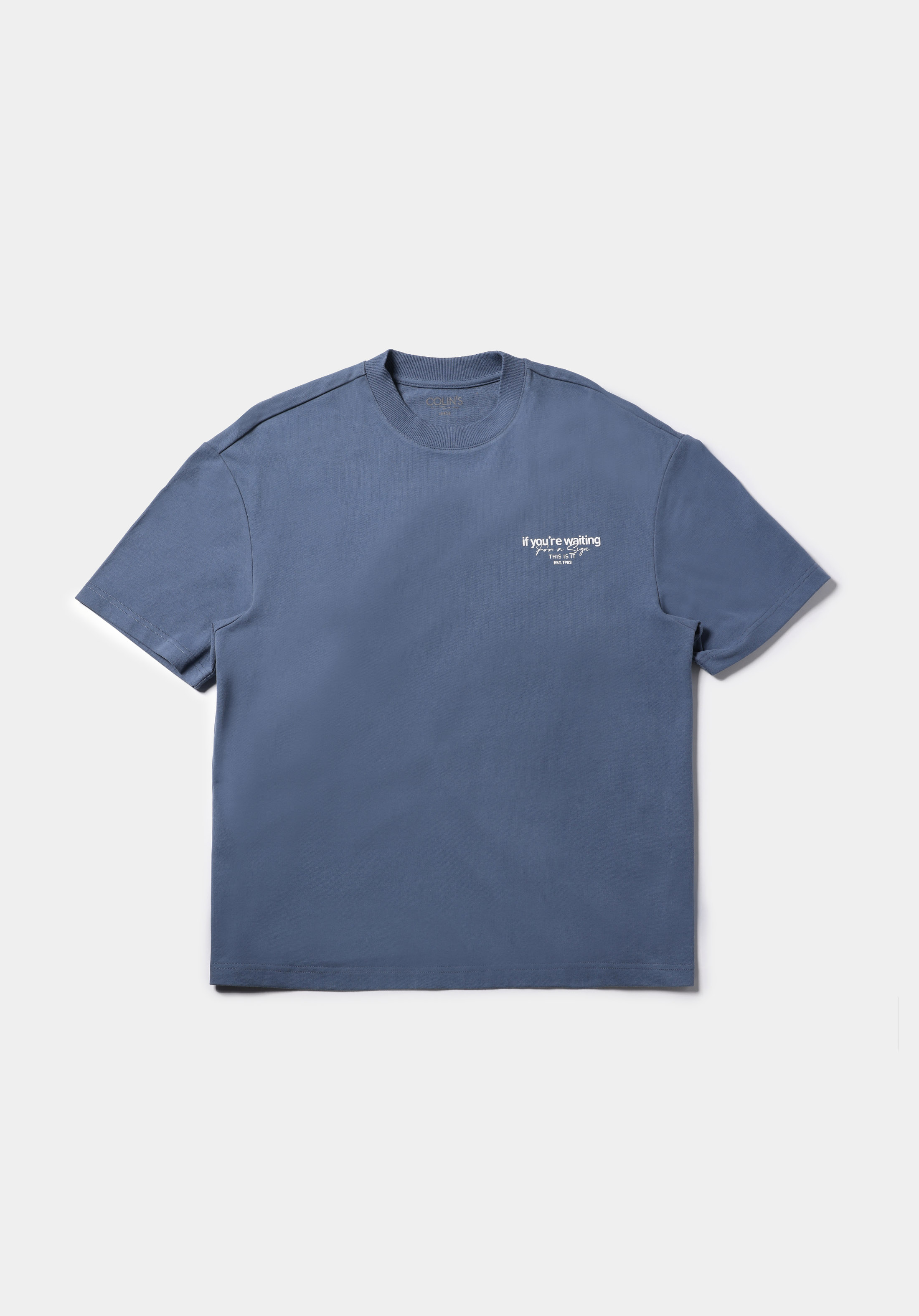 Afișați detalii pentru Tricou Cu Maneca Scurta De Barbati Albastru Oversize Fit  Cl1075385