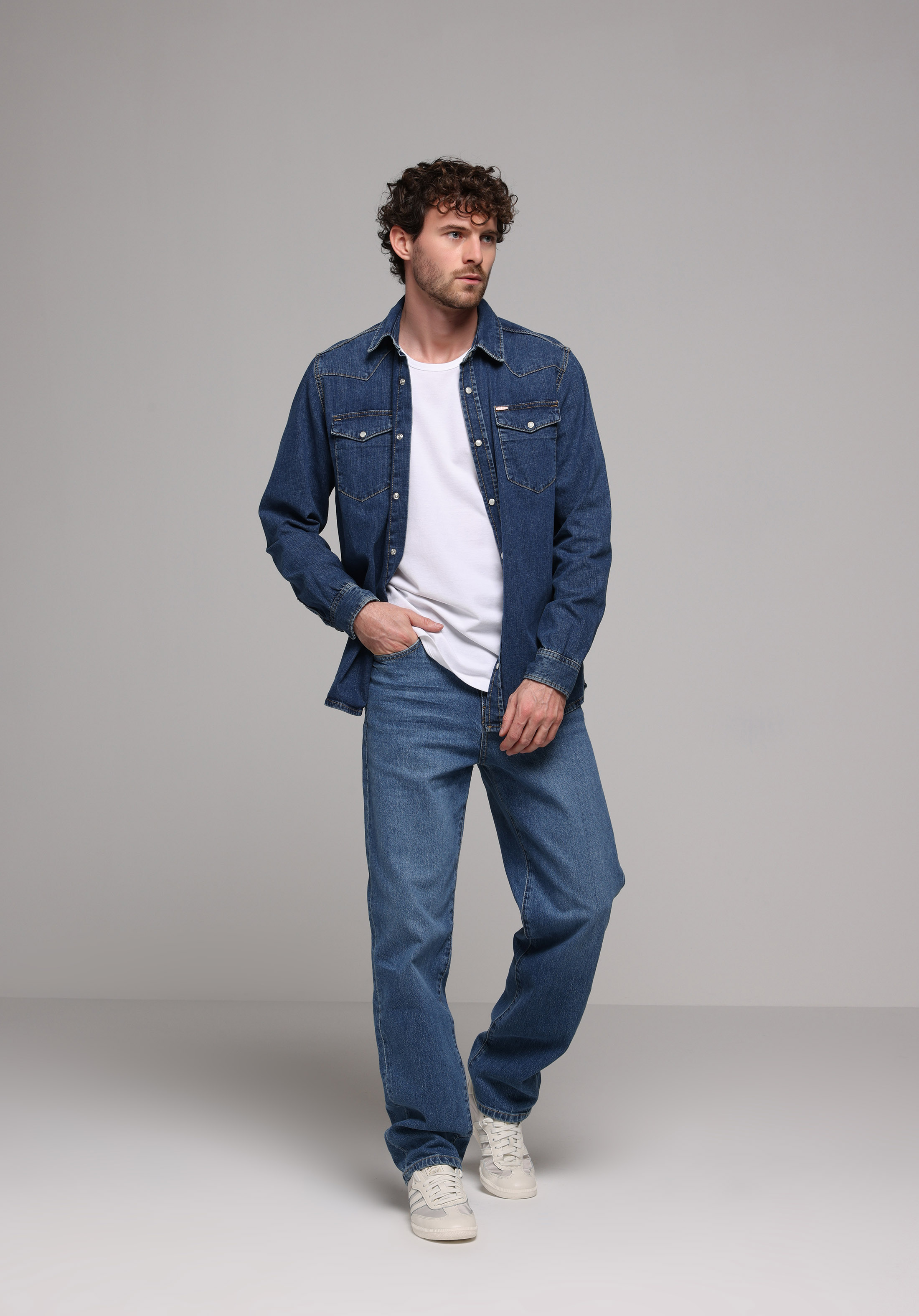 Afișați detalii pentru Camasa Cu Maneca Lunga De Barbati Albastru Regular Fit  Cl1078428