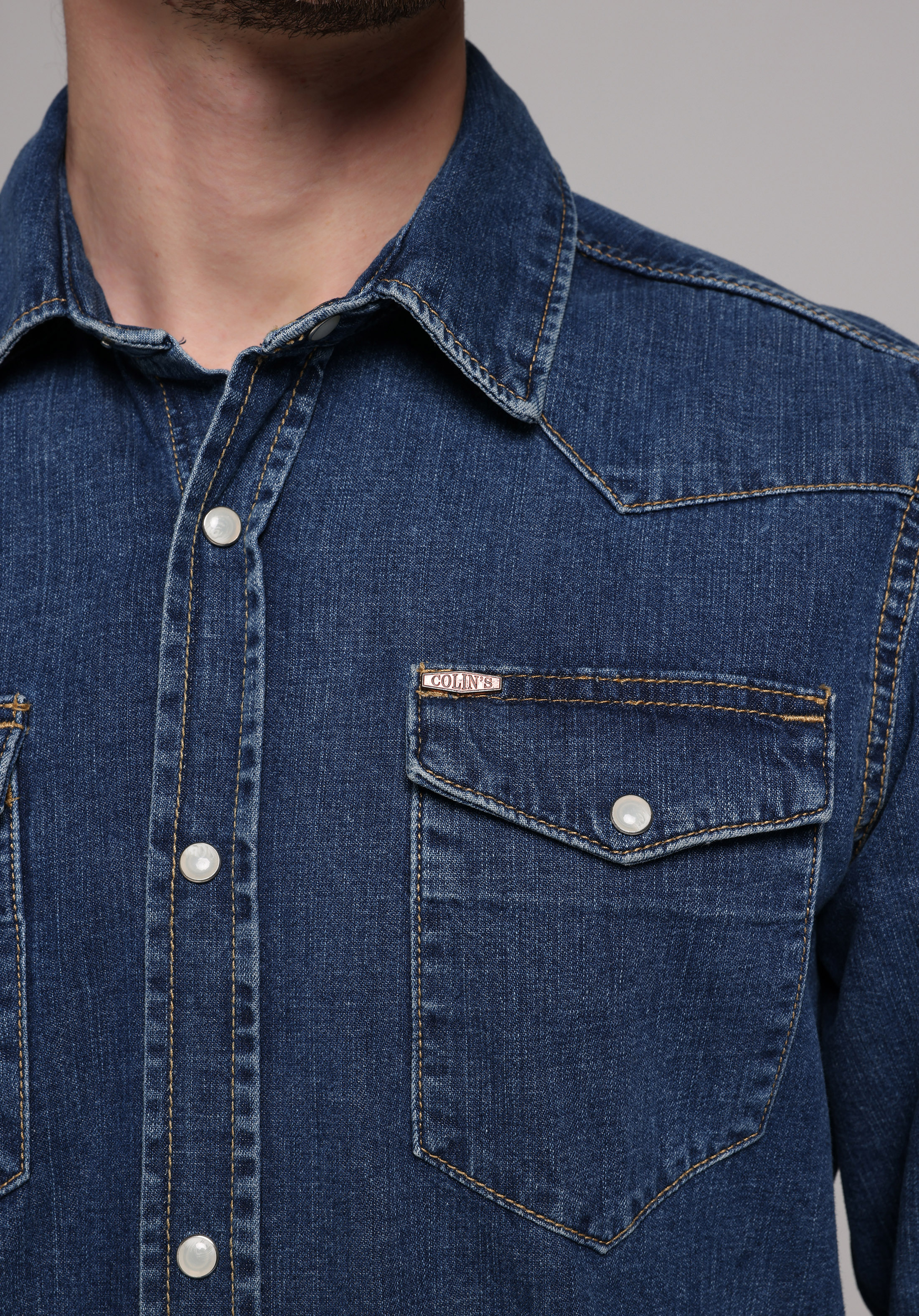 Afișați detalii pentru Camasa Cu Maneca Lunga De Barbati Albastru Regular Fit  Cl1078428