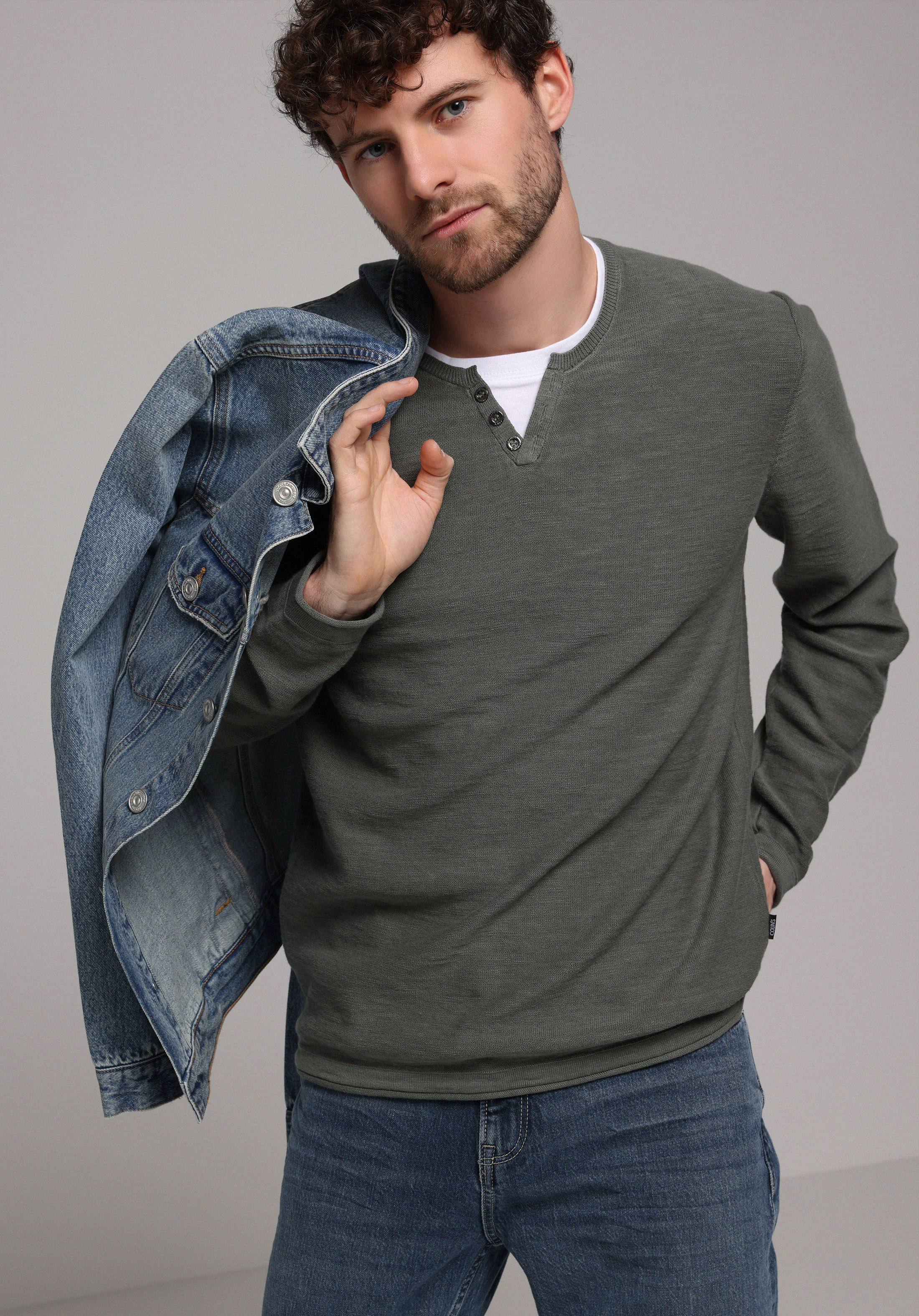 Afișați detalii pentru Pulover De Barbati Verde Regular Fit  Cl1080087