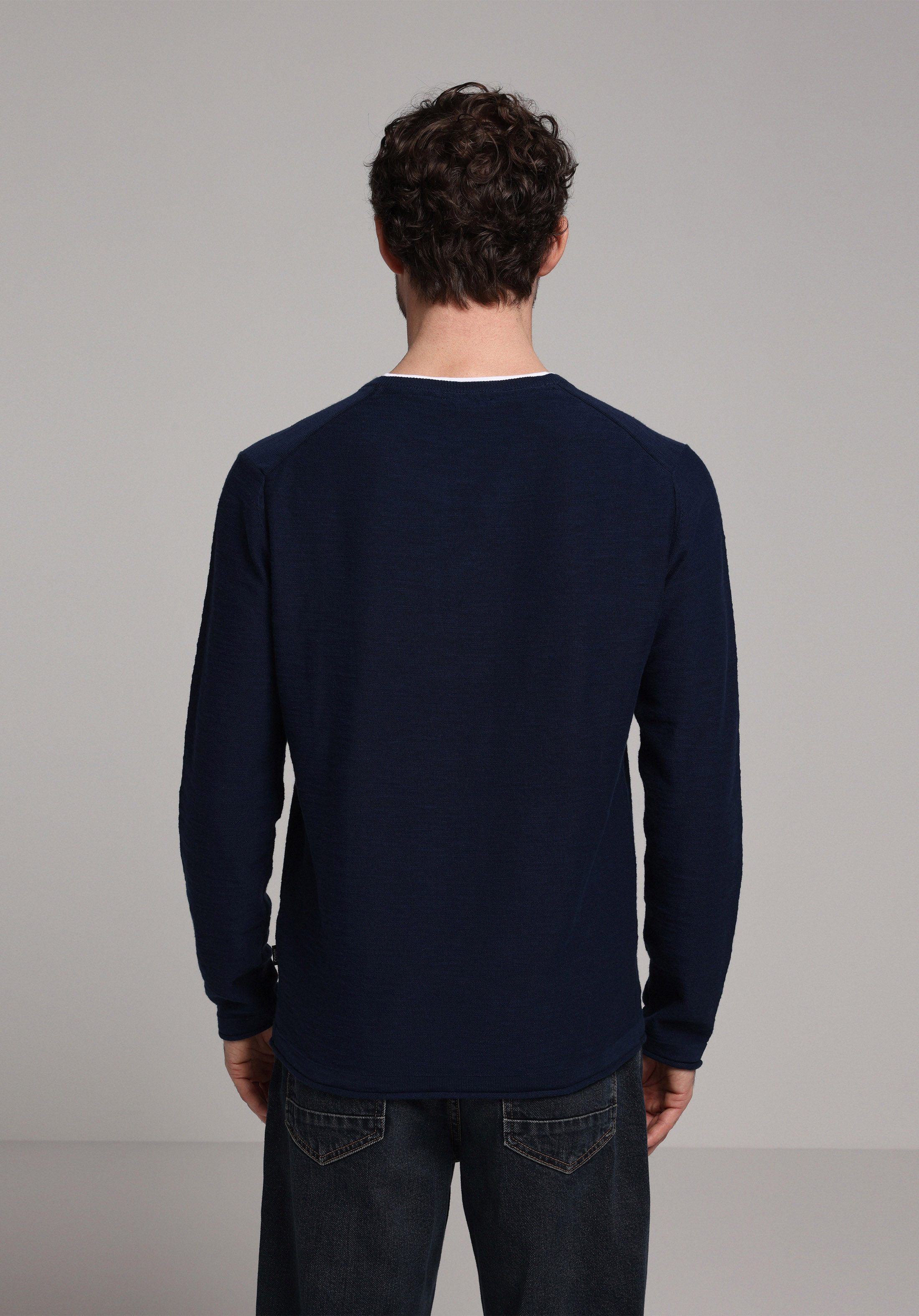 Afișați detalii pentru Pulover De Barbati Albastru Marin Regular Fit  Cl1080087