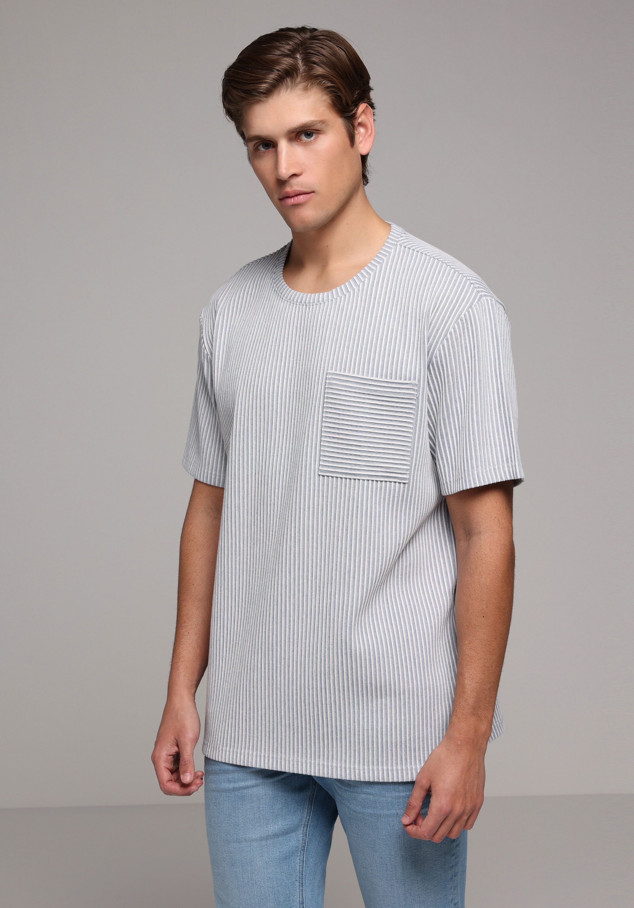 Tricou Cu Maneca Scurta De Barbati Albastru Comfort Fit CL1080250